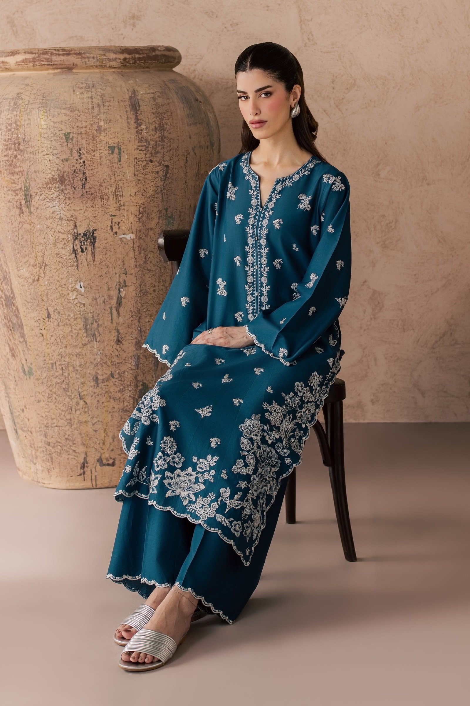  Lila 2Pc - Embroidered Lawn Dress EverydayEdit26  BATIK   XS / Prussian Blue / Pima Lawn-S / Prussian Blue / Pima Lawn-M / Prussian Blue / Pima Lawn-L / Prussian Blue / Pima Lawn-XL / Prussian Blue / Pima Lawn