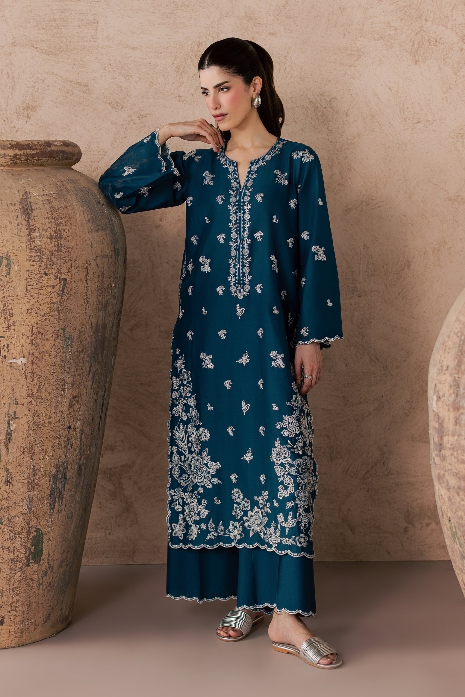 Lila 2Pc - Embroidered Lawn Dress EverydayEdit26 BATIK XS / Prussian Blue / Pima Lawn-S / Prussian Blue / Pima Lawn-M / Prussian Blue / Pima Lawn-L / Prussian Blue / Pima Lawn-XL / Prussian Blue / Pima Lawn