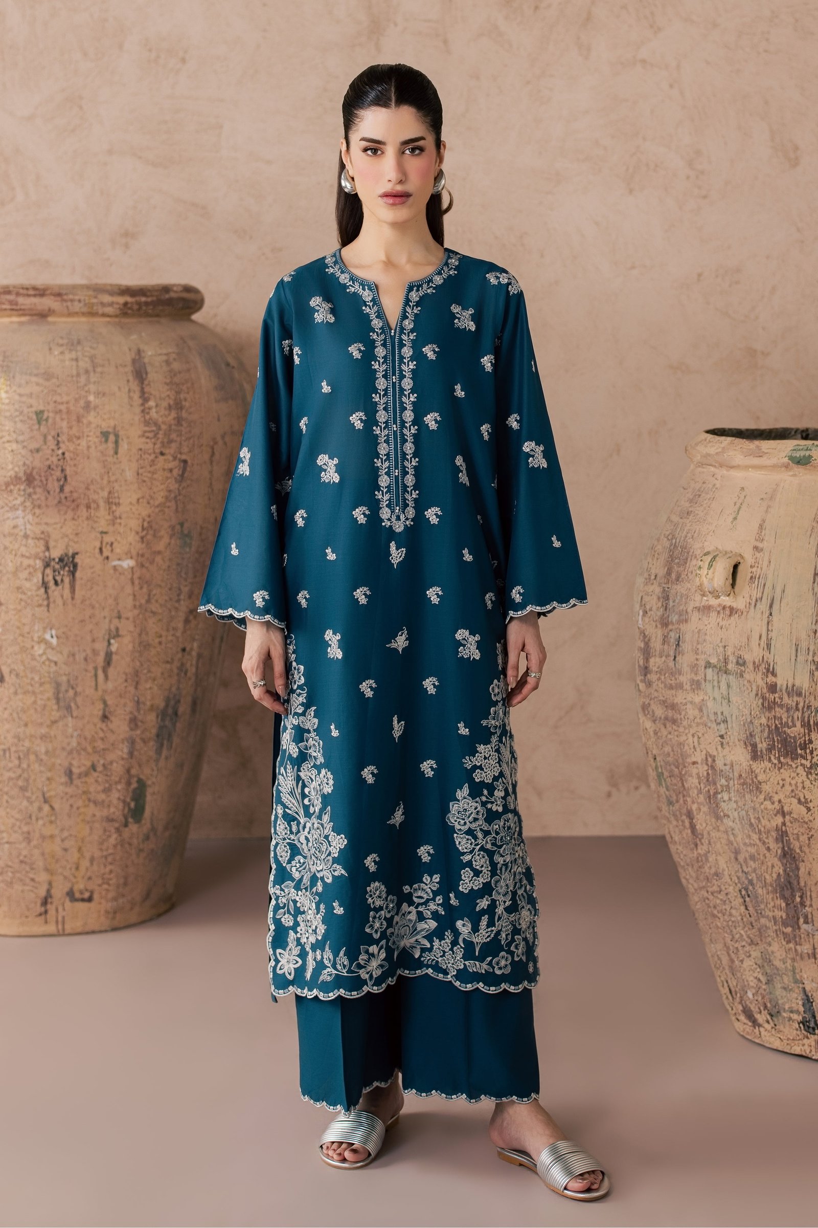 Lila 2Pc - Embroidered Lawn Dress EverydayEdit26 BATIK XS / Prussian Blue / Pima Lawn-S / Prussian Blue / Pima Lawn-M / Prussian Blue / Pima Lawn-L / Prussian Blue / Pima Lawn-XL / Prussian Blue / Pima Lawn