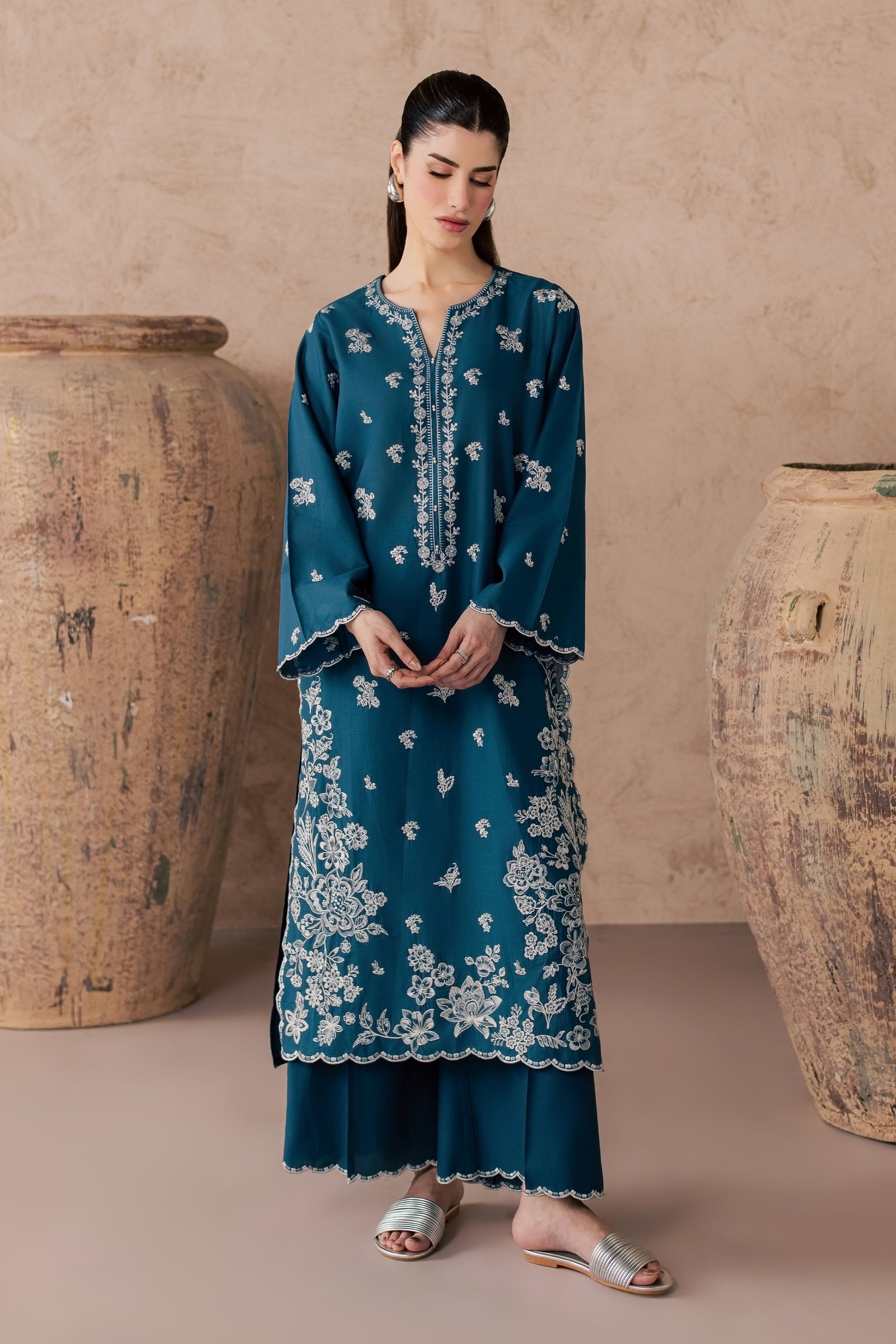 Lila 2Pc - Embroidered Lawn Dress EverydayEdit26 BATIK XS / Prussian Blue / Pima Lawn-S / Prussian Blue / Pima Lawn-M / Prussian Blue / Pima Lawn-L / Prussian Blue / Pima Lawn-XL / Prussian Blue / Pima Lawn