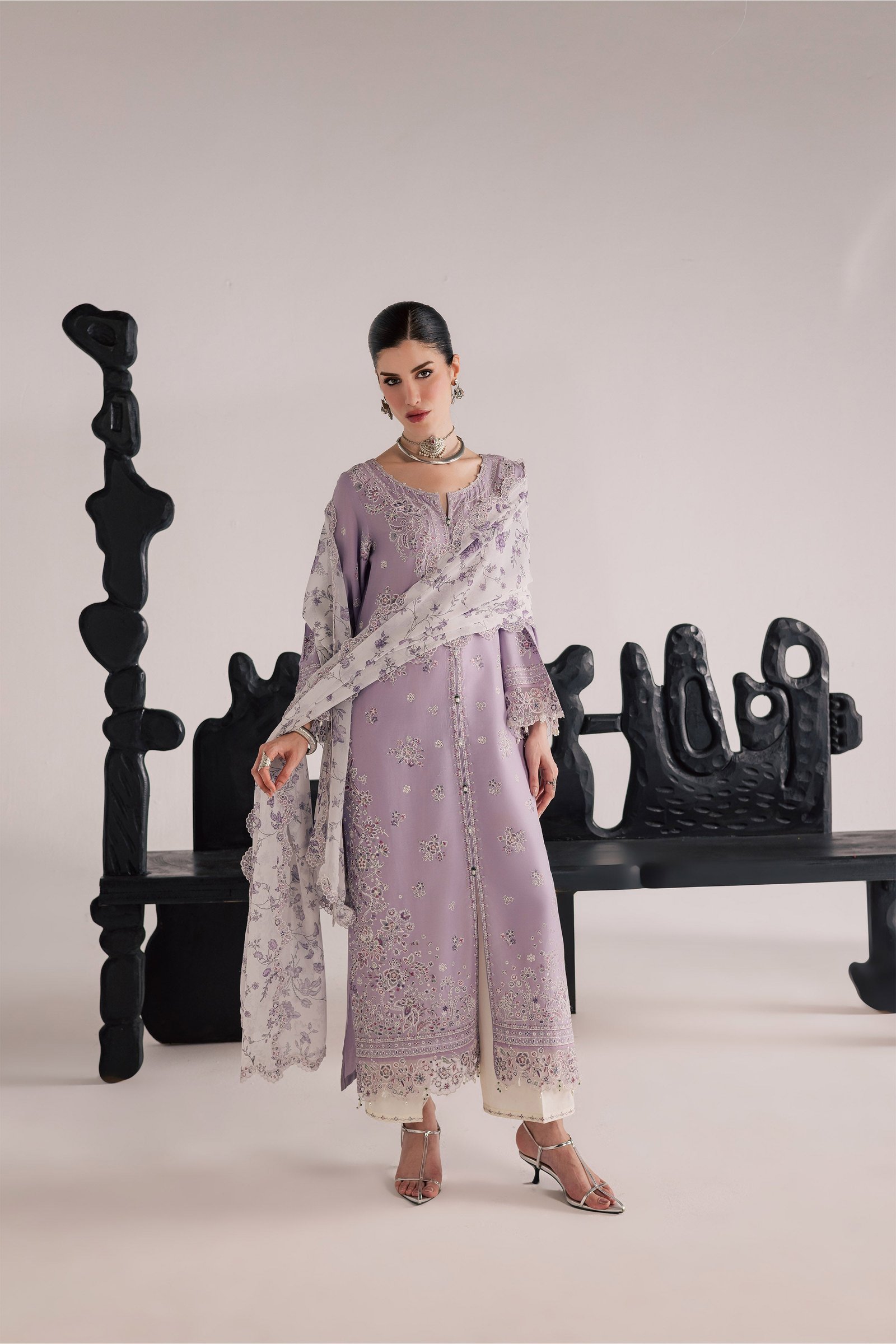 Lilac Elif 3Pc - Festive Eid Pret BATIKSS26 BATIK XS / Lilac / Pima Lawn-S / Lilac / Pima Lawn-M / Lilac / Pima Lawn-L / Lilac / Pima Lawn-XL / Lilac / Pima Lawn