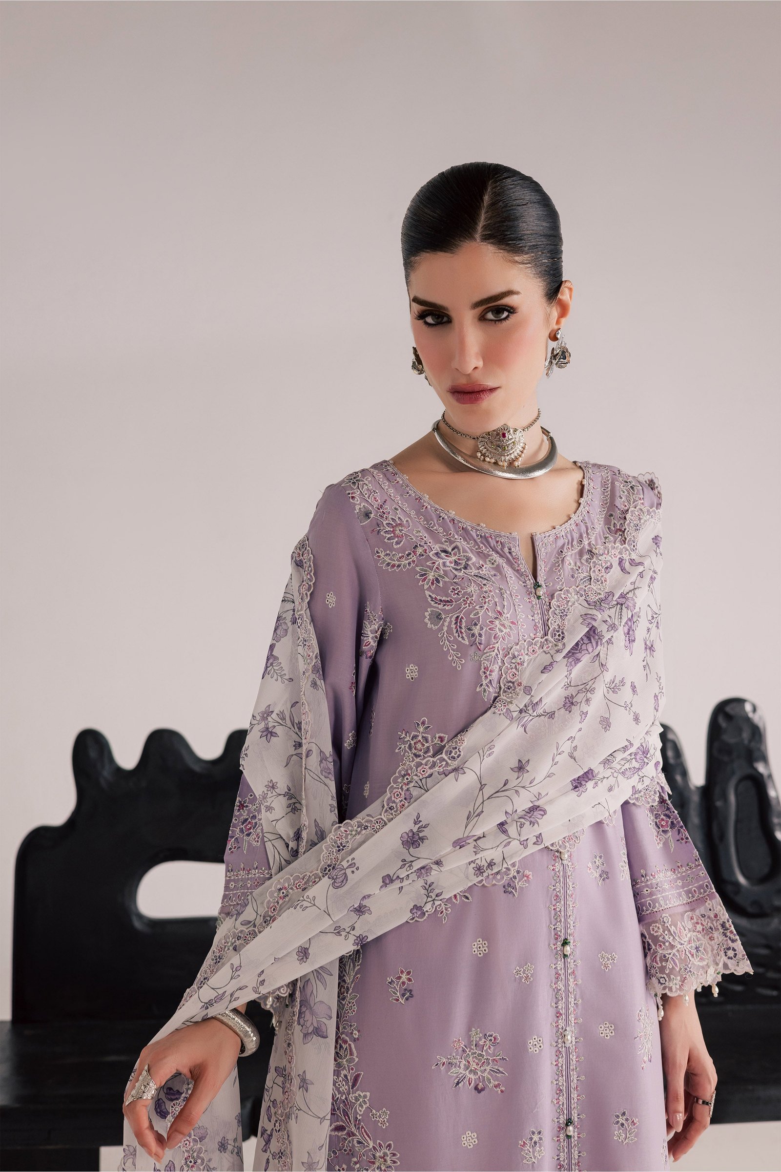 Lilac Elif 3Pc - Festive Eid Pret BATIKSS26 BATIK XS / Lilac / Pima Lawn-S / Lilac / Pima Lawn-M / Lilac / Pima Lawn-L / Lilac / Pima Lawn-XL / Lilac / Pima Lawn