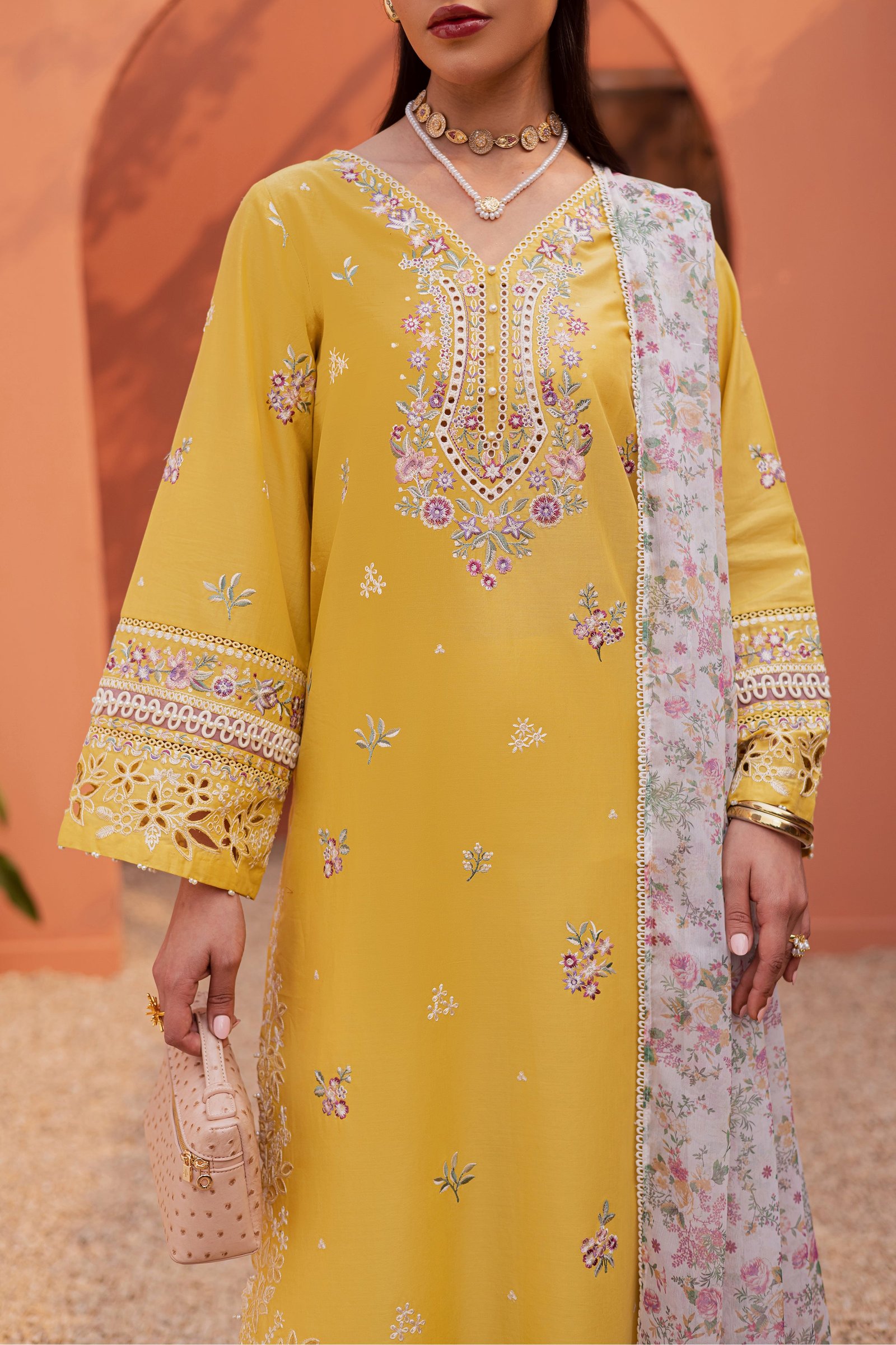  Lime Darla 3Pc - Festive Embroidered Lawn BATIKEID2026  BATIK   XS / Lemon Yellow / Pima Lawn-S / Lemon Yellow / Pima Lawn-M / Lemon Yellow / Pima Lawn-L / Lemon Yellow / Pima Lawn-XL / Lemon Yellow / Pima Lawn