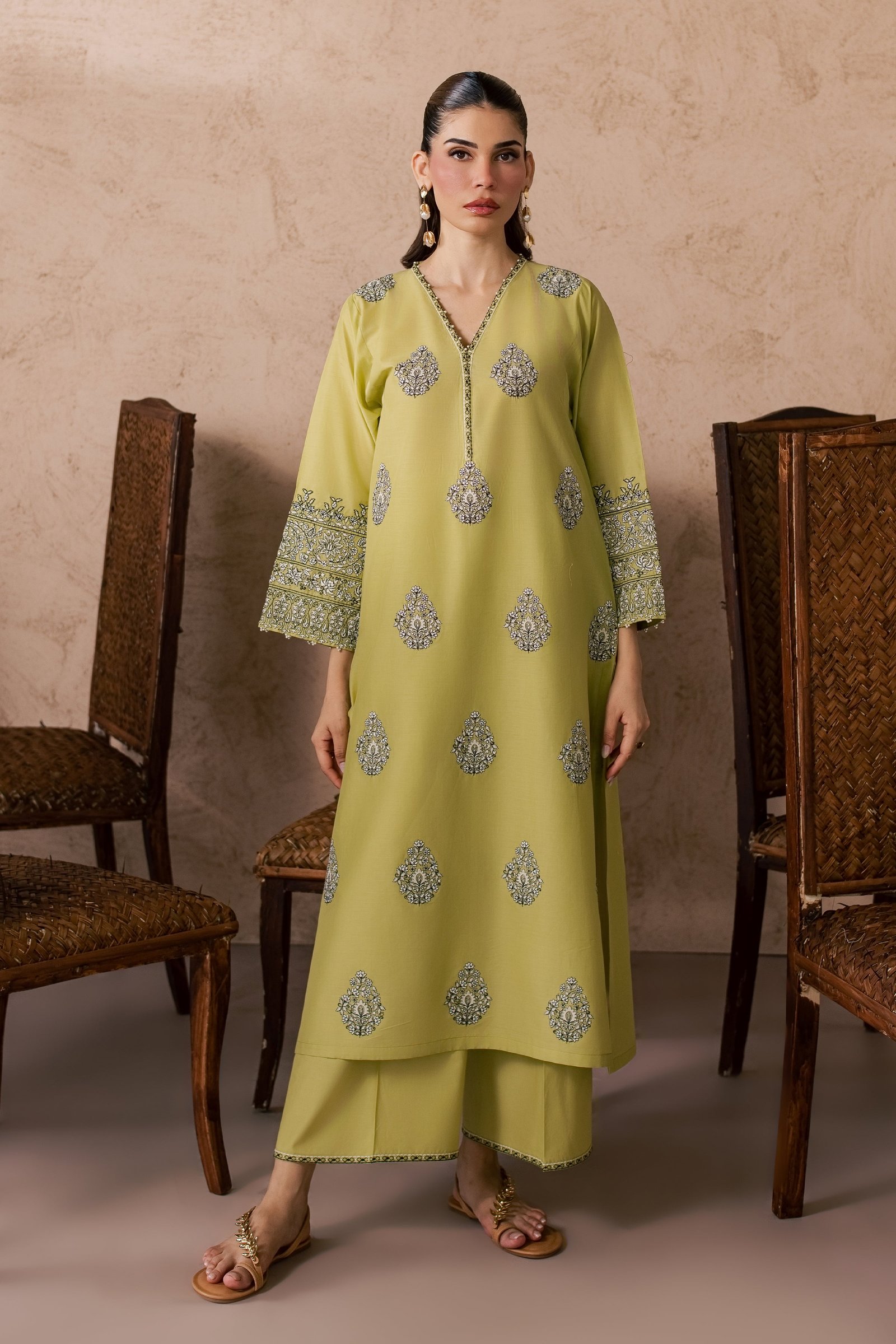 Limera 2Pc - Embroidered Lawn Dress EverydayEdit26 BATIK XS / Apple Green / Pima Lawn-S / Apple Green / Pima Lawn-M / Apple Green / Pima Lawn-L / Apple Green / Pima Lawn-XL / Apple Green / Pima Lawn