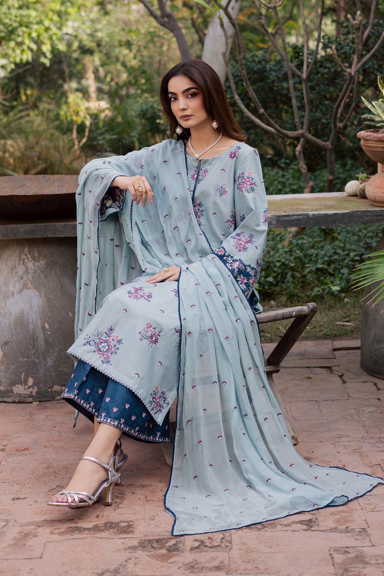  Madden 3Pc - Embroidered Festive Pret BATIK WINTER PRET 2025  BATIK   XS / Ice Blue / Textured Cotton-S / Ice Blue / Textured Cotton-M / Ice Blue / Textured Cotton-L / Ice Blue / Textured Cotton-XL / Ice Blue / Textured Cotton