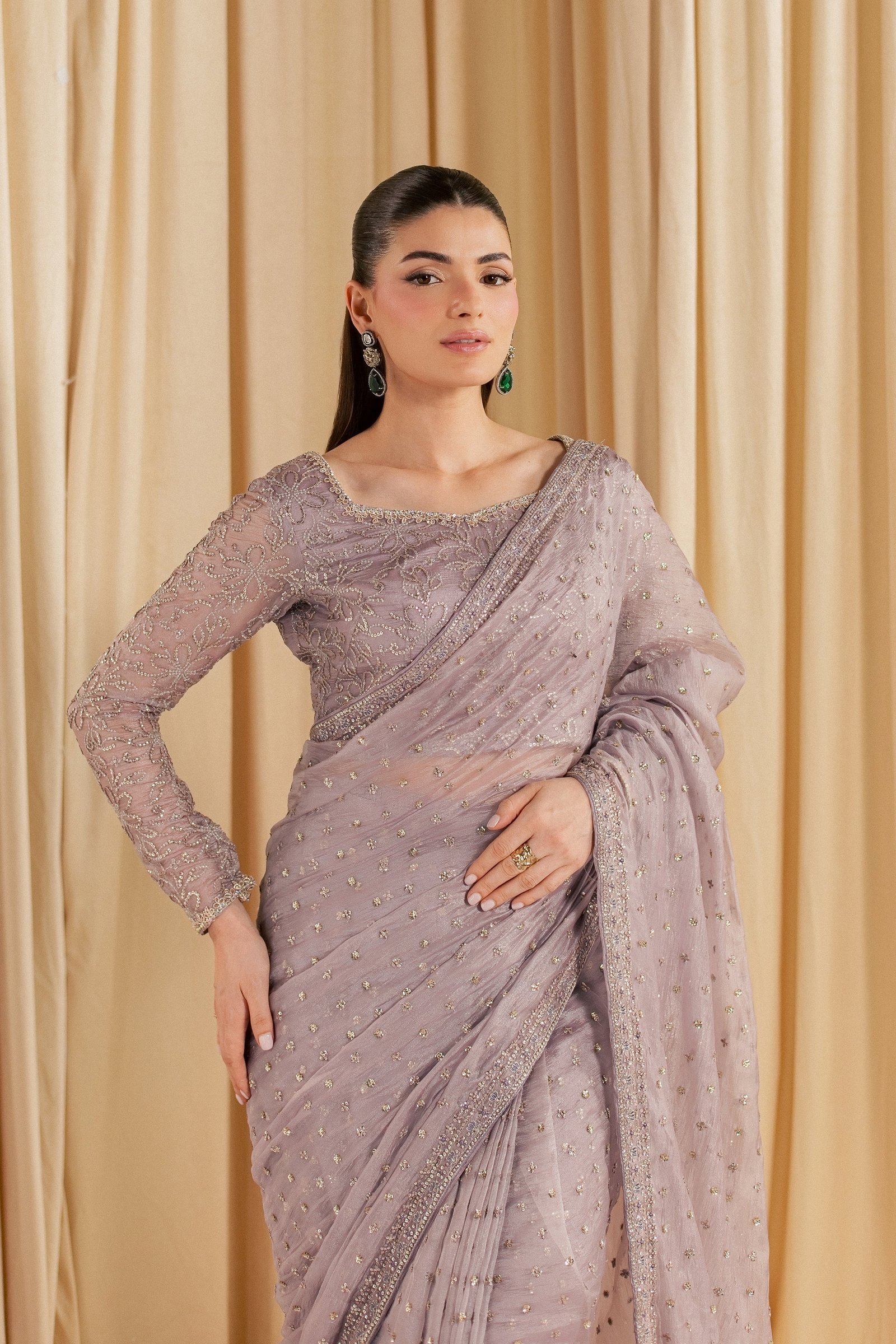 Mahim 3Pc - Festive Luxe Pret STUDIOLUXEAUG26 BATIK S / Lilac / Tissue Silk