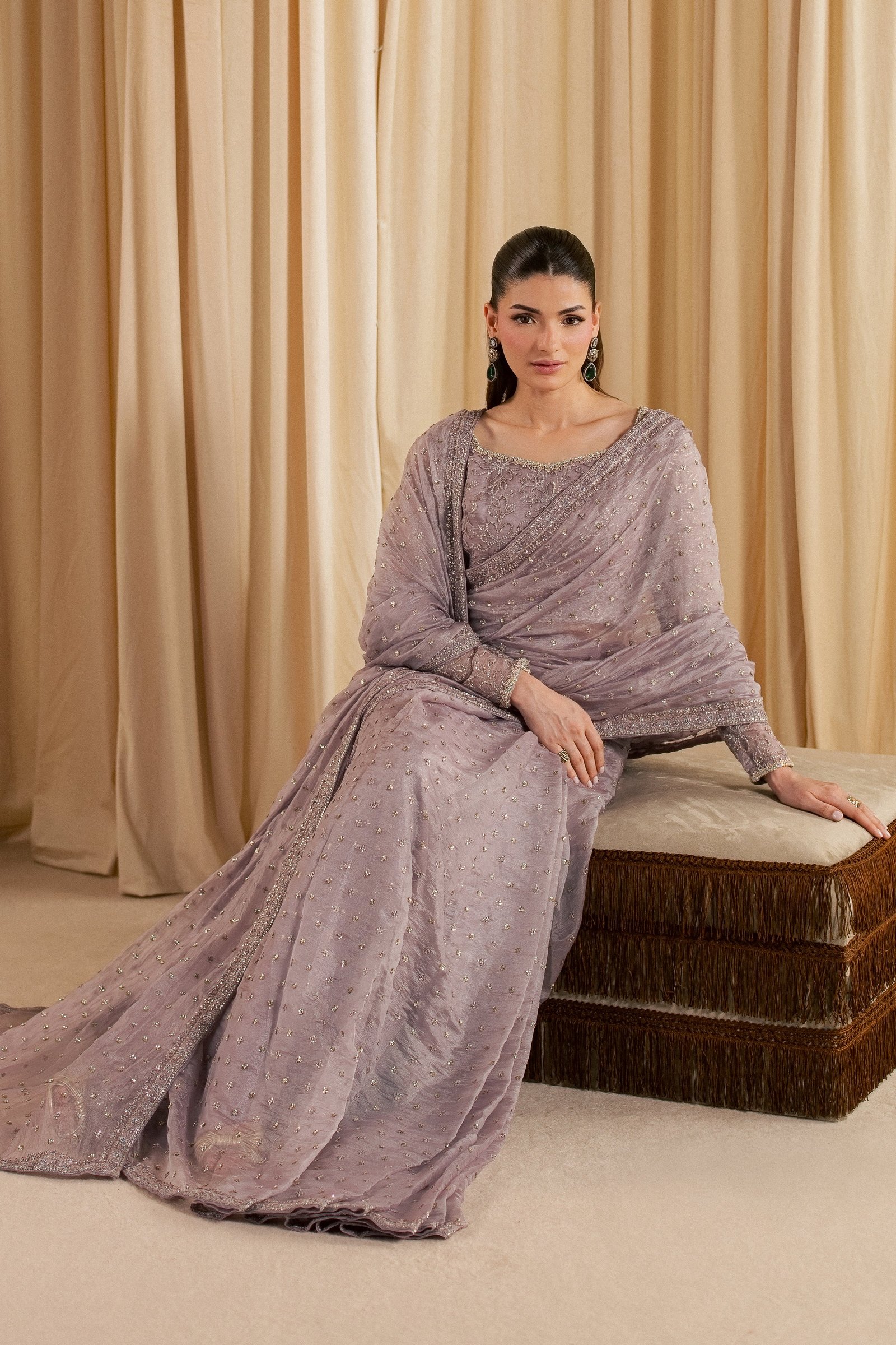Mahim 3Pc - Festive Luxe Pret STUDIOLUXEAUG26 BATIK S / Lilac / Tissue Silk