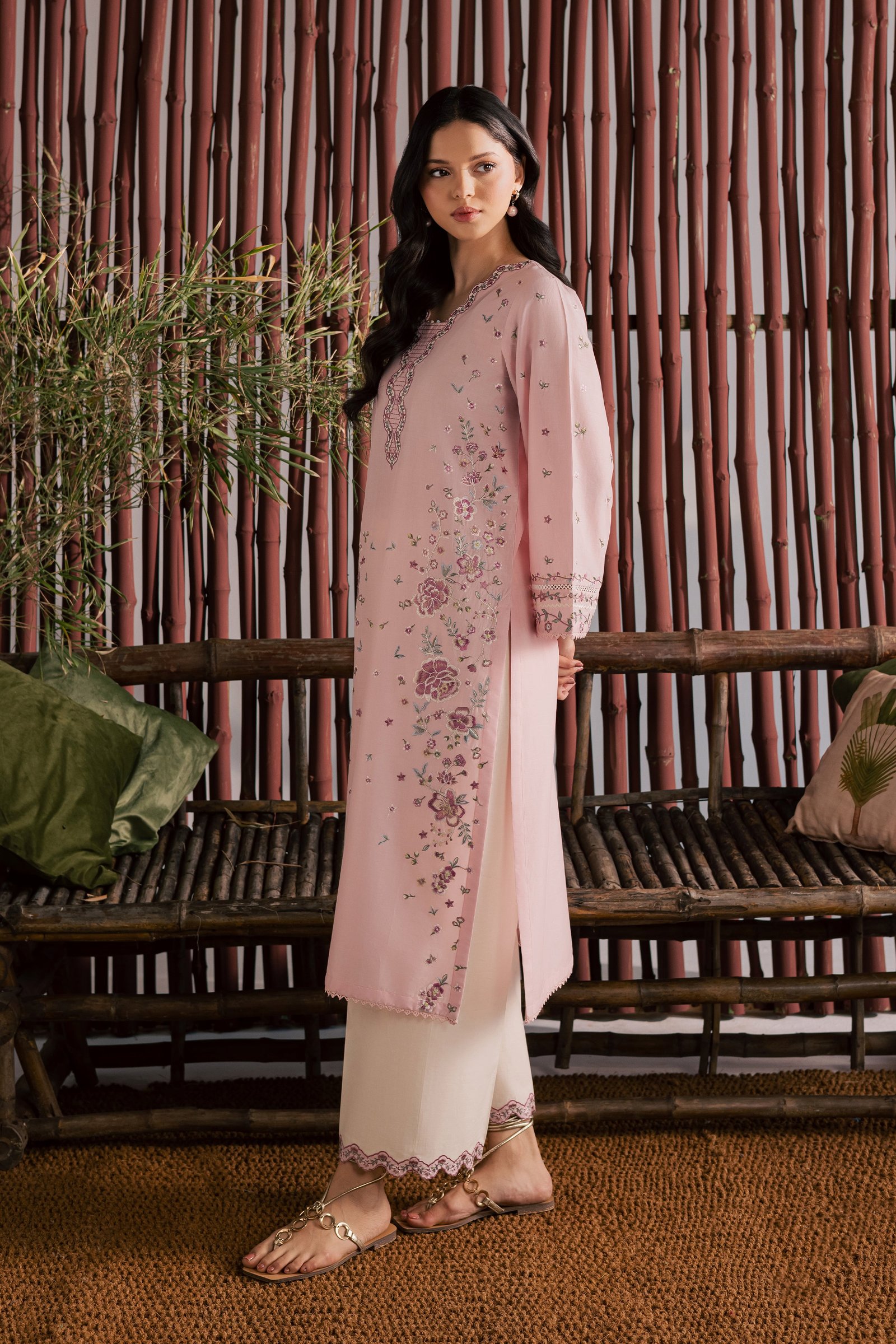 Mallow 2Pc - Embroidered Lawn Dress EverydayEdit26 BATIK XS / Powder Pink / Pima Lawn-S / Powder Pink / Pima Lawn-M / Powder Pink / Pima Lawn-L / Powder Pink / Pima Lawn-XL / Powder Pink / Pima Lawn