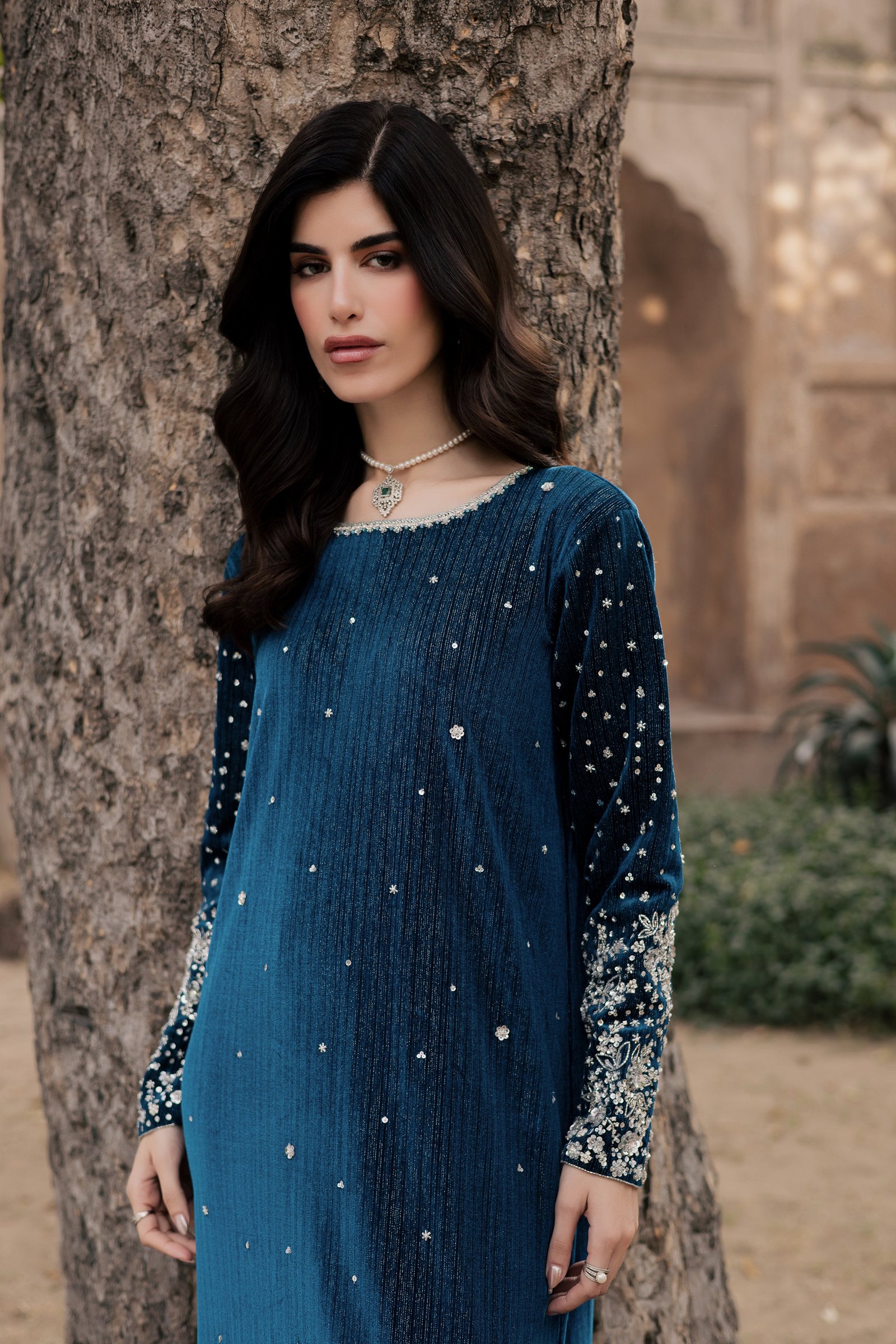Mandana 2Pc - Velvet Formal Dress BATIKstudio BATIK S / Teal / Velvet-M / Teal / Velvet-L / Teal / Velvet