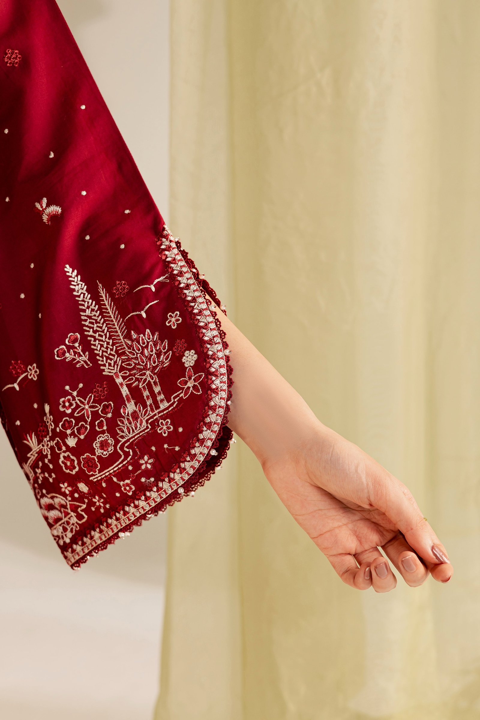 Manzar 2Pc - Embroidered Lawn Dress EverydayEdit26 BATIK XS / Maroon / Pima Lawn-S / Maroon / Pima Lawn-M / Maroon / Pima Lawn-L / Maroon / Pima Lawn-XL / Maroon / Pima Lawn