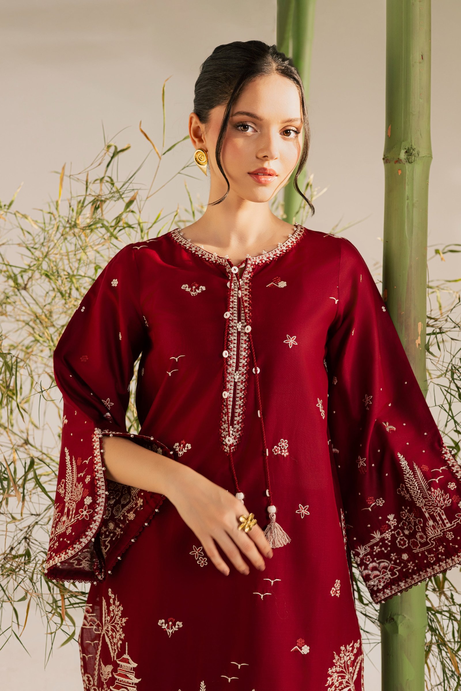 Manzar 2Pc - Embroidered Lawn Dress EverydayEdit26 BATIK XS / Maroon / Pima Lawn-S / Maroon / Pima Lawn-M / Maroon / Pima Lawn-L / Maroon / Pima Lawn-XL / Maroon / Pima Lawn