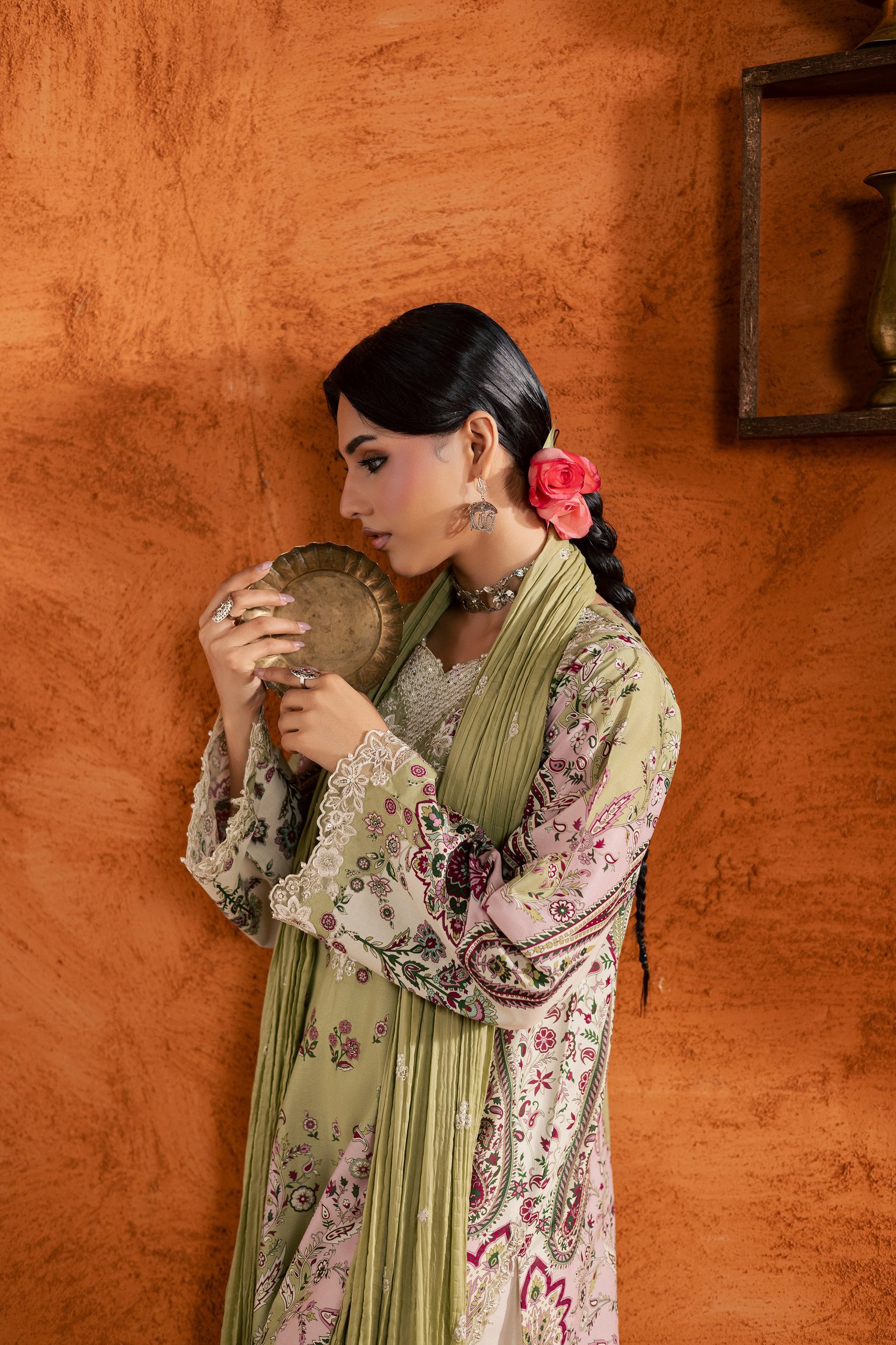  Margot 3Pc - Printed Lawn Dress BATIKEID2026  BATIK   XS / Green / Lawn-S / Green / Lawn-M / Green / Lawn-L / Green / Lawn-XL / Green / Lawn