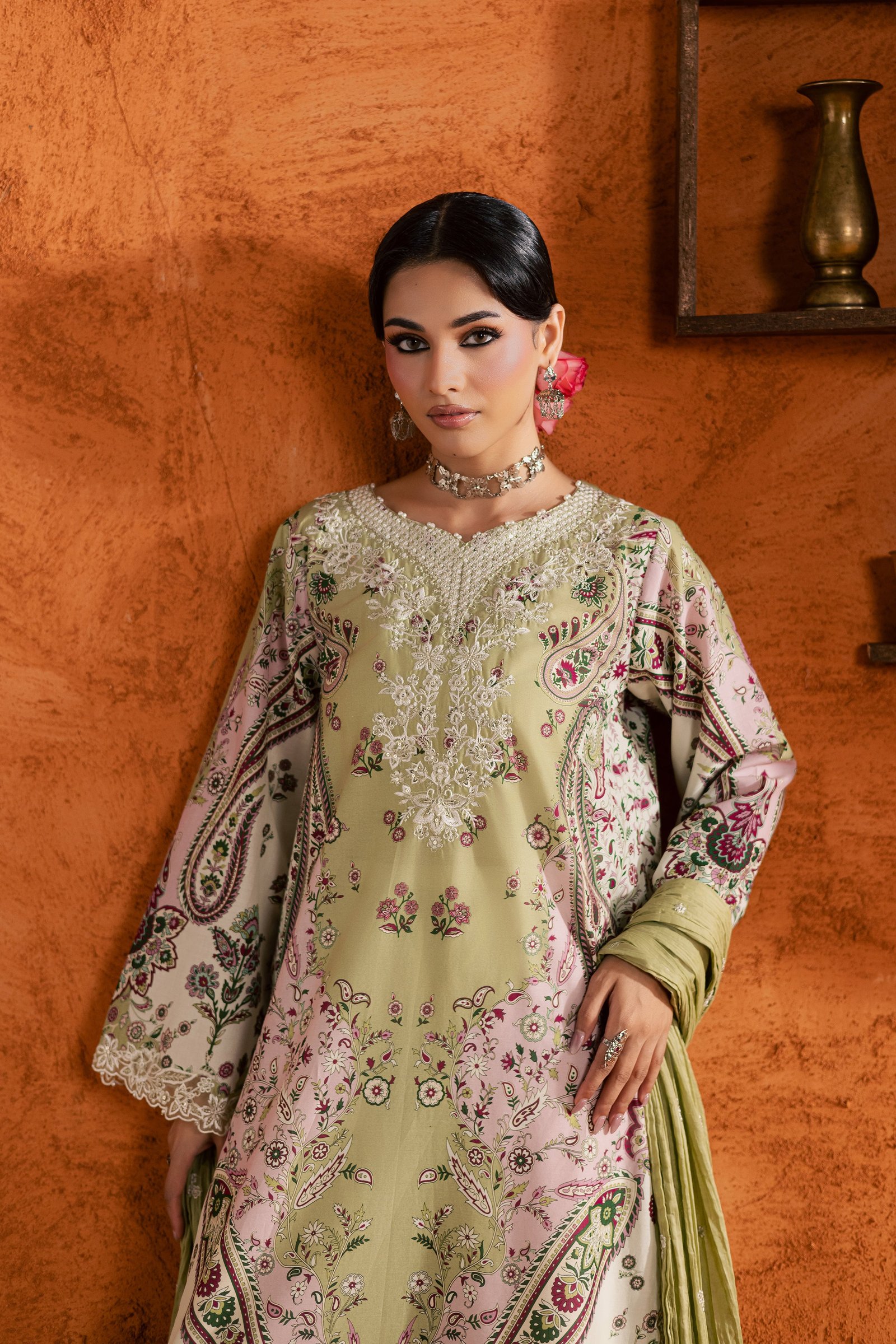 Margot 3Pc - Printed Lawn Dress BATIKEID2026  BATIK   XS / Green / Lawn-S / Green / Lawn-M / Green / Lawn-L / Green / Lawn-XL / Green / Lawn