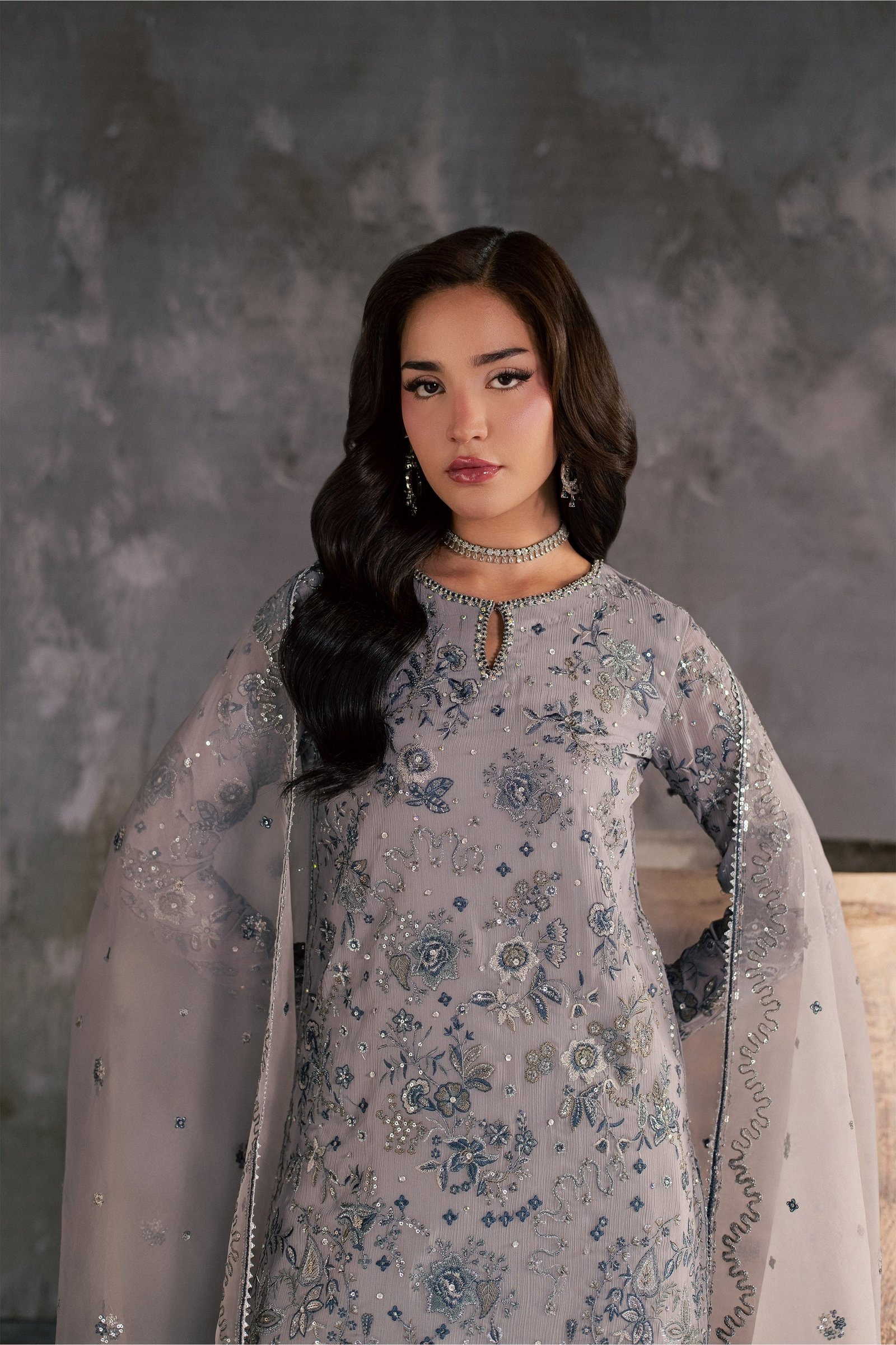 Mehria 3Pc - Festive Luxe Pret BATIKSTUDIO2026 BATIK S / Grey / Crinkle-M / Grey / Crinkle-L / Grey / Crinkle