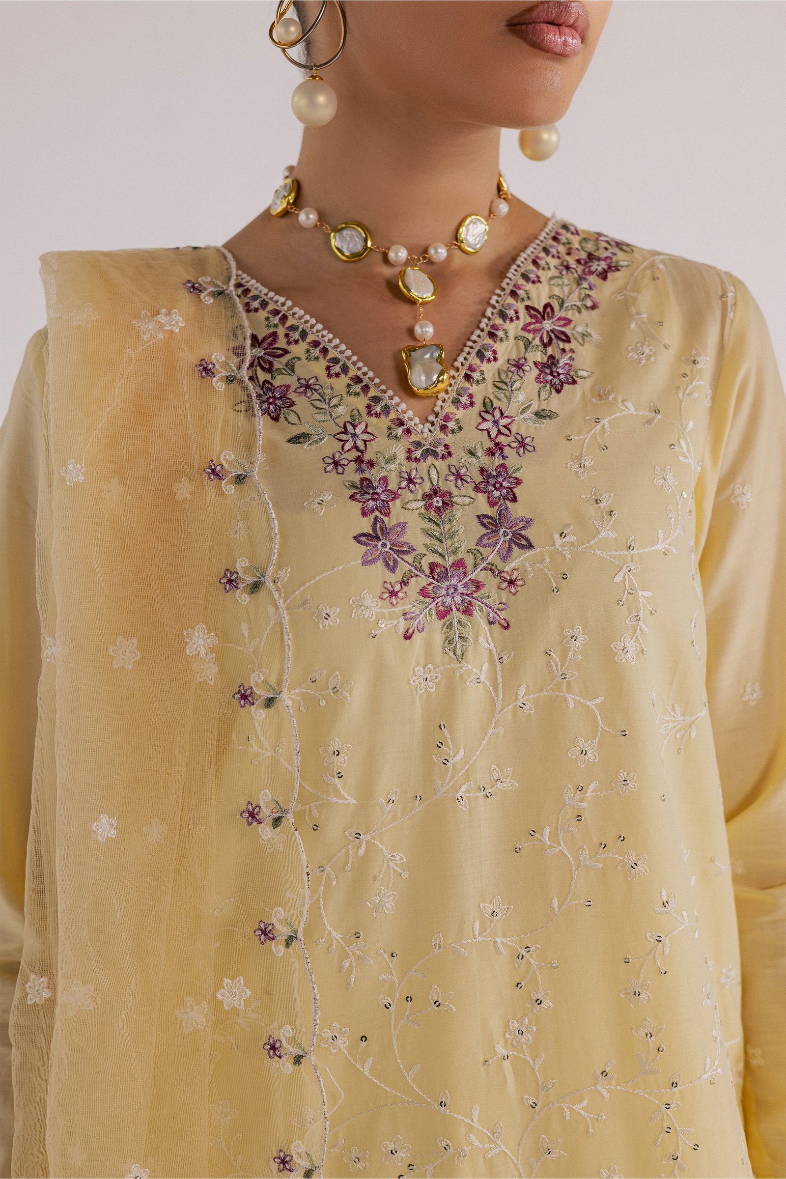 Meringue 3Pc - Luxury Embroidered Lawn BATIKSS26 BATIK XS / Double Cream / Pima Lawn-S / Double Cream / Pima Lawn-M / Double Cream / Pima Lawn-L / Double Cream / Pima Lawn-XL / Double Cream / Pima Lawn