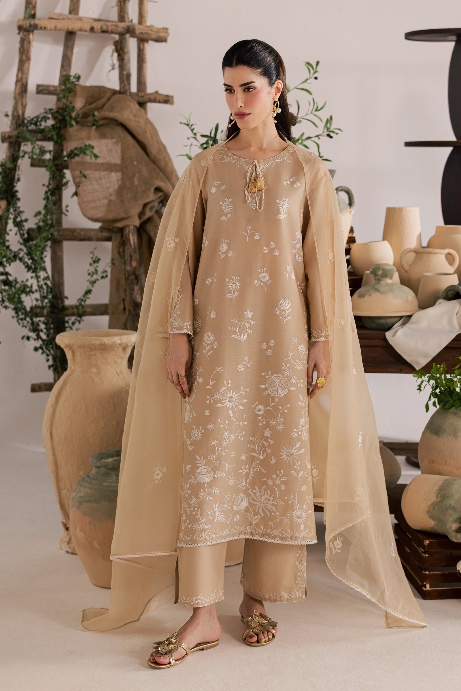 Miami 3Pc - Embroidered Lawn Dress EverydayEdit26 BATIK XS / Skin / Pima Lawn-S / Skin / Pima Lawn-M / Skin / Pima Lawn-L / Skin / Pima Lawn-XL / Skin / Pima Lawn