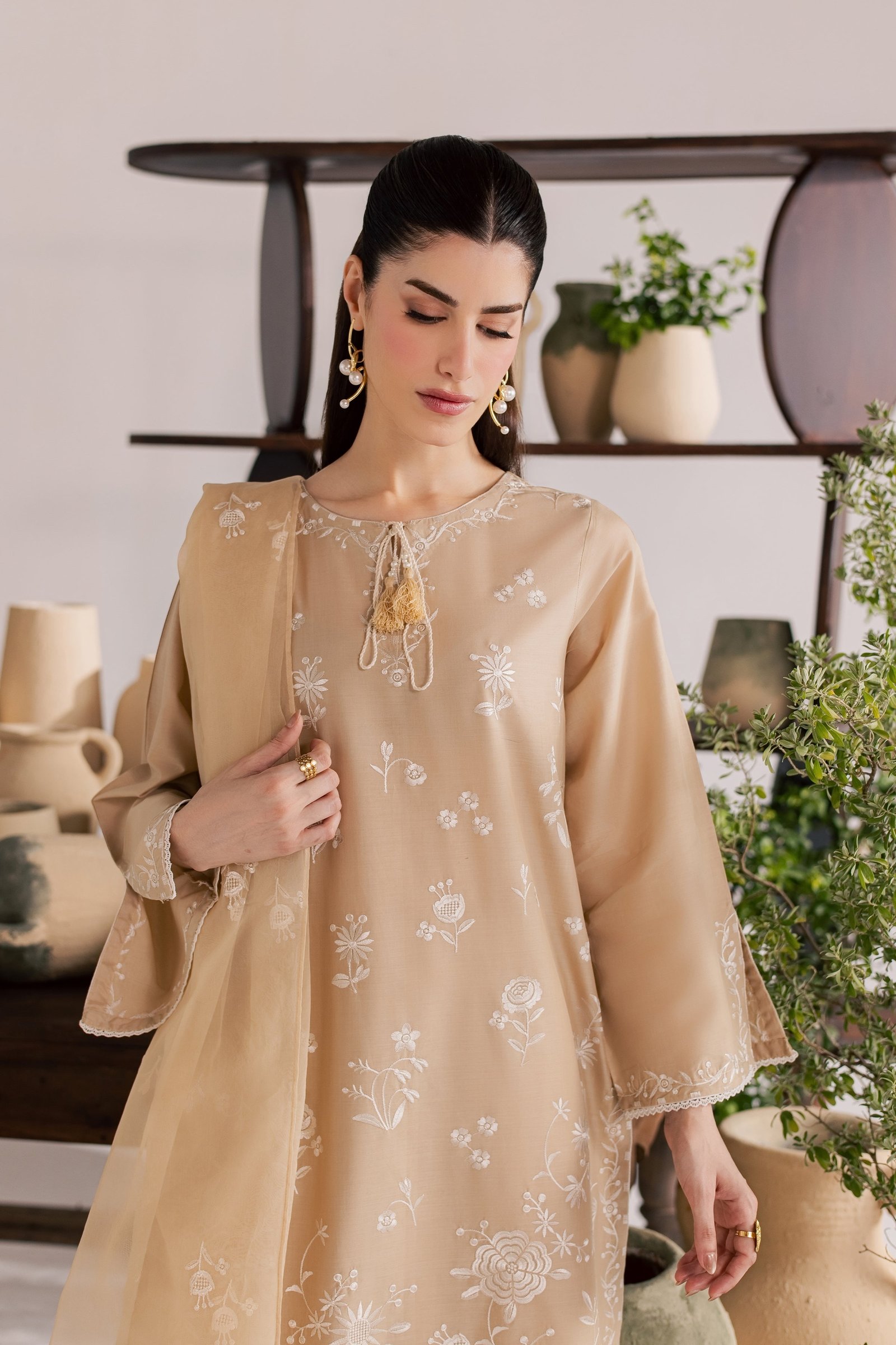 Miami 3Pc - Embroidered Lawn Dress EverydayEdit26 BATIK XS / Skin / Pima Lawn-S / Skin / Pima Lawn-M / Skin / Pima Lawn-L / Skin / Pima Lawn-XL / Skin / Pima Lawn