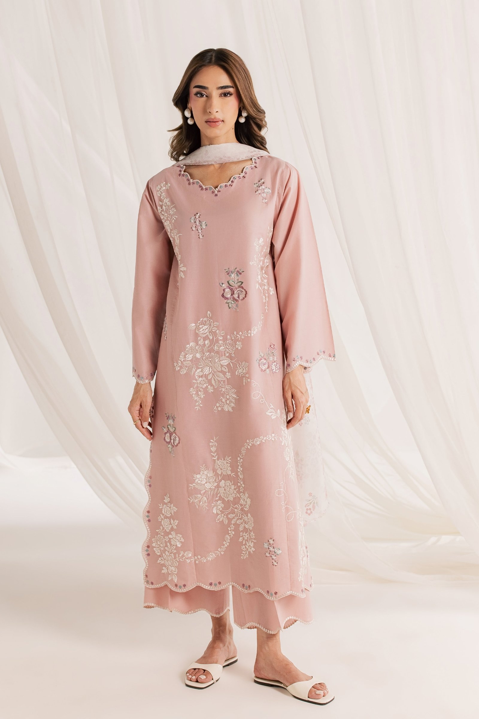Mimoso 3Pc - Embroidered Lawn Dress EverydayEdit26 BATIK XS / Pale Mauve / Pima Lawn-S / Pale Mauve / Pima Lawn-M / Pale Mauve / Pima Lawn-L / Pale Mauve / Pima Lawn-XL / Pale Mauve / Pima Lawn