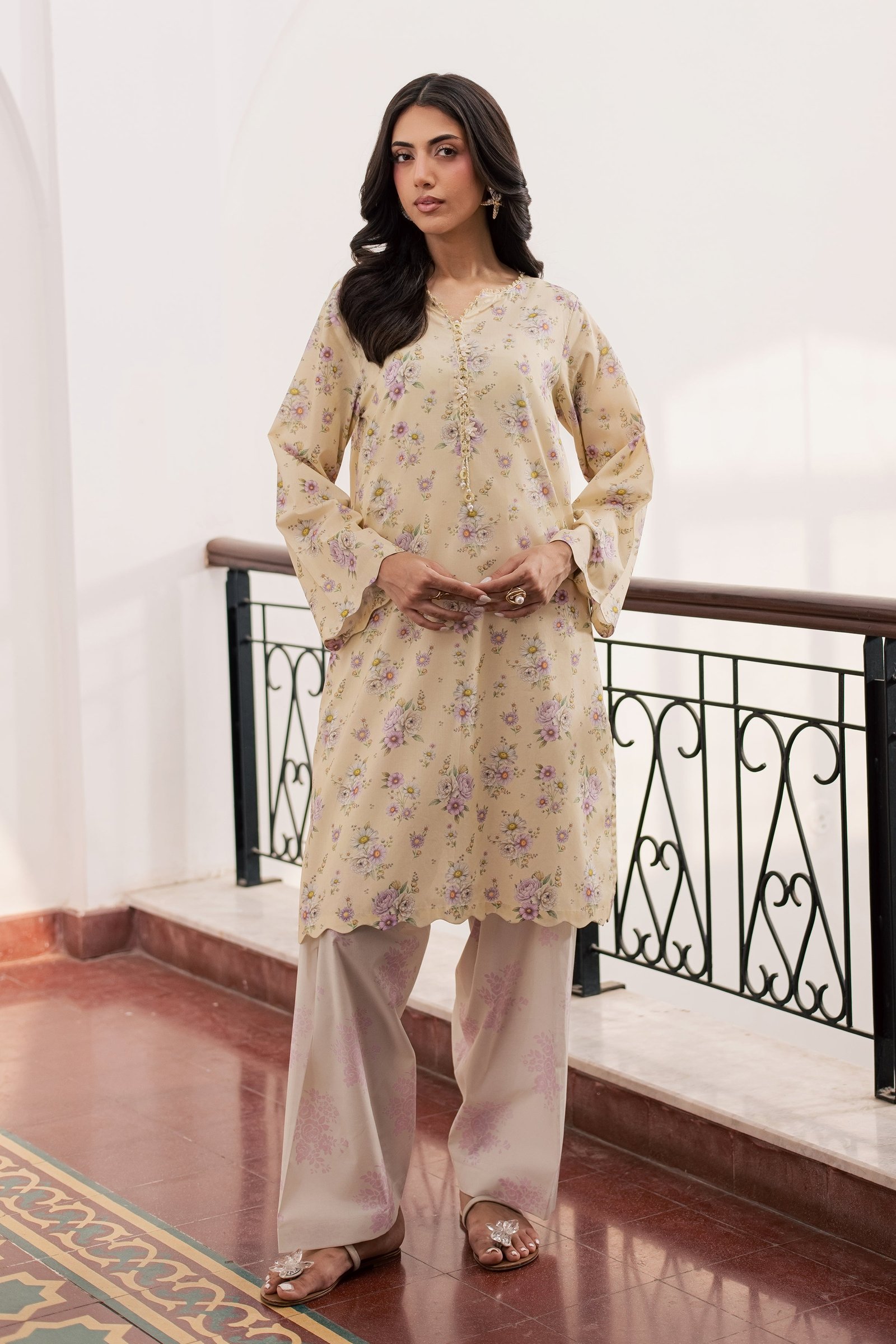 Minho 2Pc - Printed Lawn Dress BATIKSS26 BATIK XS / Yellow / Lawn-S / Yellow / Lawn-M / Yellow / Lawn-L / Yellow / Lawn-XL / Yellow / Lawn