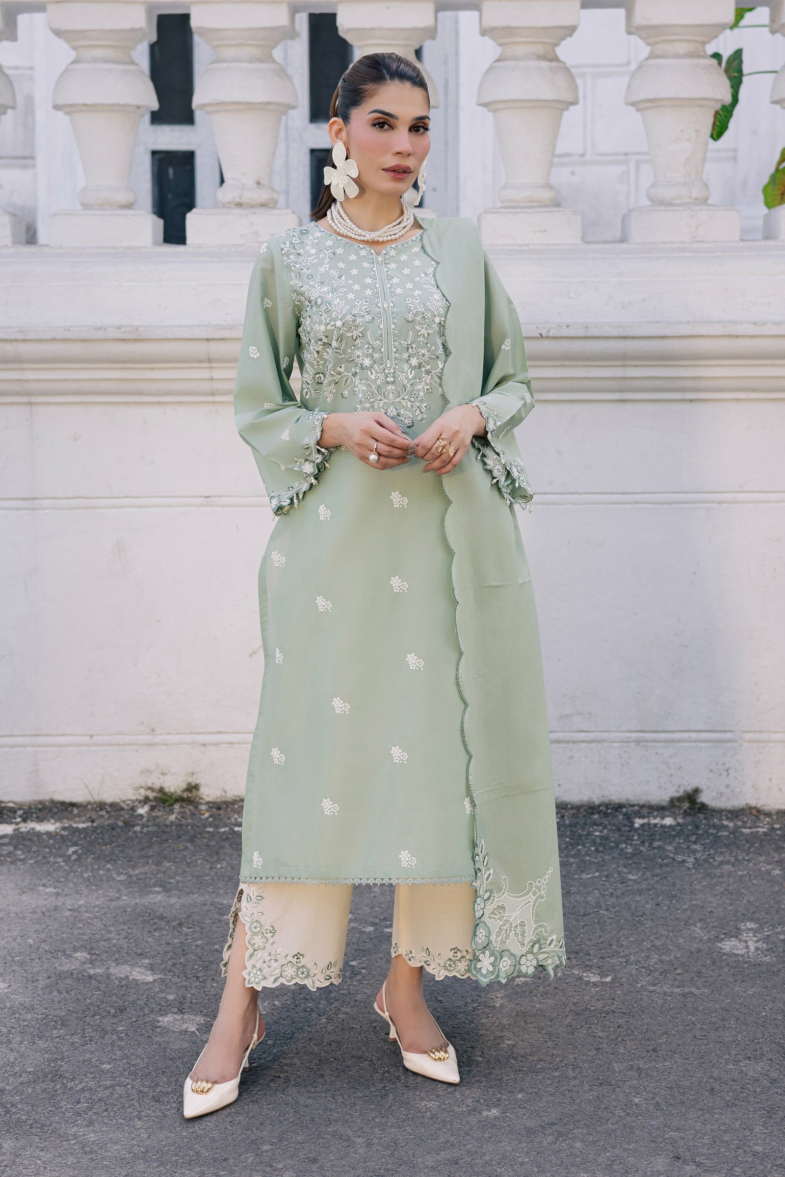Mint Dream 3Pc - Festive Embroidered Lawn BATIKSS26 BATIK XS / Mint Green / Pima Lawn-S / Mint Green / Pima Lawn-M / Mint Green / Pima Lawn-L / Mint Green / Pima Lawn-XL / Mint Green / Pima Lawn