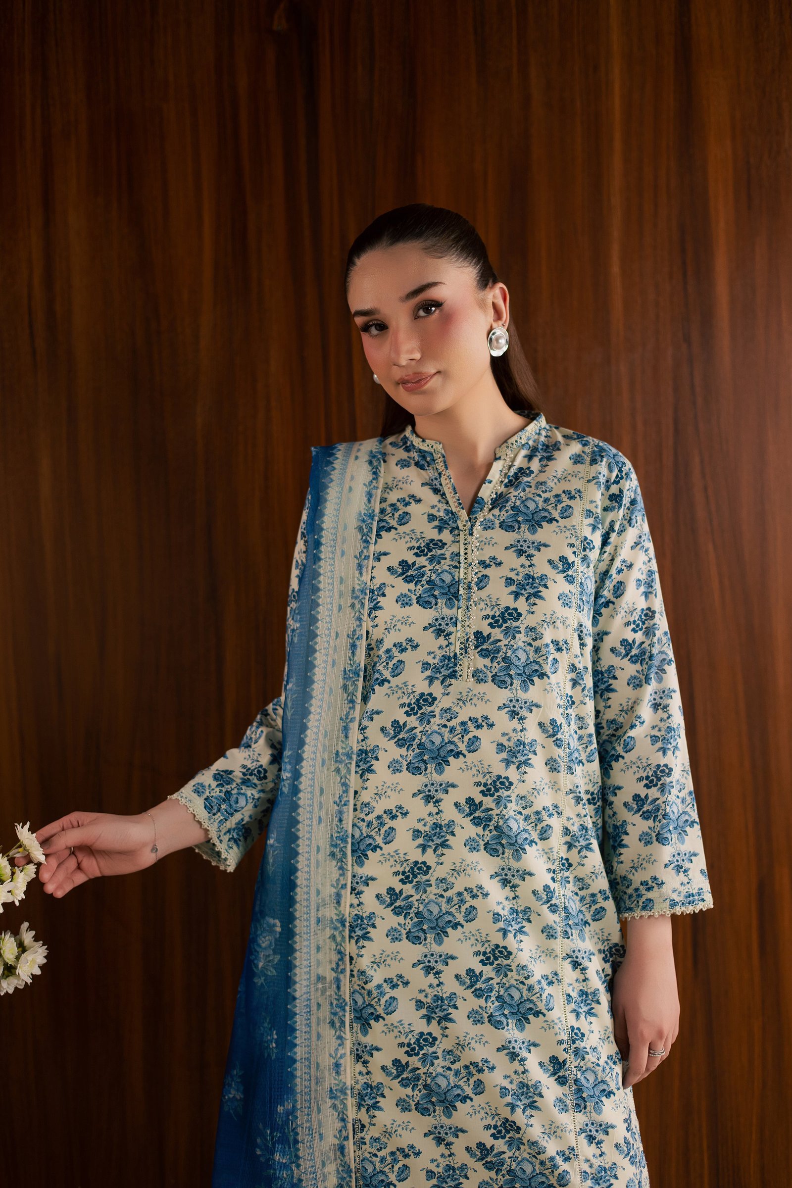 Misty Flora 3Pc - Printed Lawn Dress BATIKSS26 BATIK XS / White / Lawn-S / White / Lawn-M / White / Lawn-L / White / Lawn-XL / White / Lawn