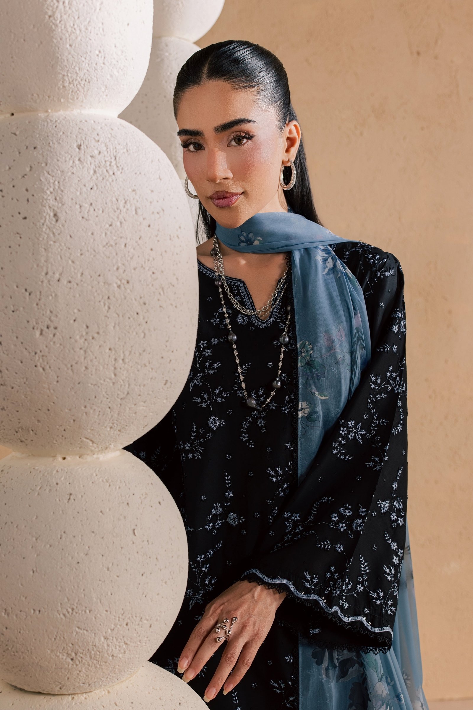  Moonlit 3Pc - Festive Embroidered Lawn BATIKSS26  BATIK   XS / Black / Pima Lawn-S / Black / Pima Lawn-M / Black / Pima Lawn-L / Black / Pima Lawn-XL / Black / Pima Lawn