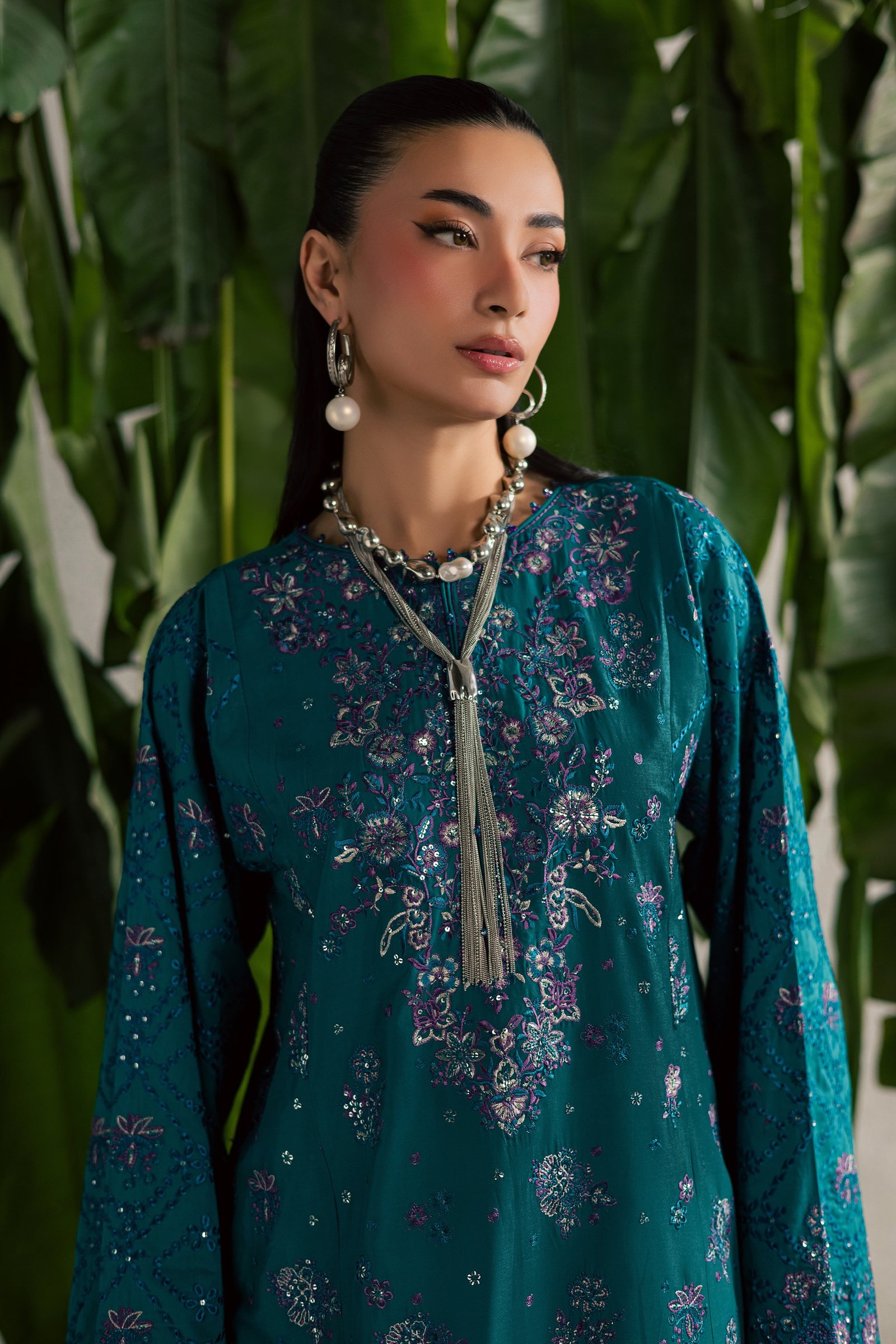 Moonwillow 2Pc - Festive Embroidered Lawn BATIKEID2026 BATIK XS / Evergold / Pima Lawn-S / Evergold / Pima Lawn-M / Evergold / Pima Lawn-L / Evergold / Pima Lawn-XL / Evergold / Pima Lawn
