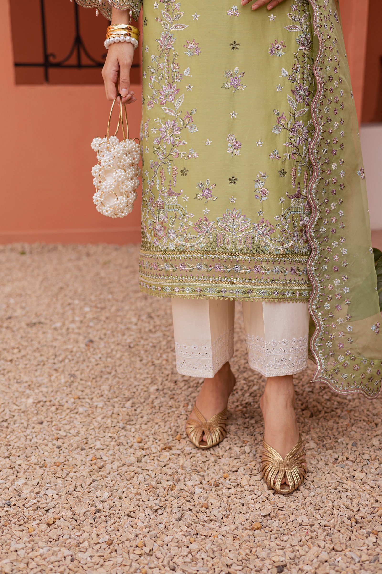 Mor Bagh 3Pc - Festive Embroidered Lawn BATIKEID2026 BATIK XS / Green / Pima Lawn-S / Green / Pima Lawn-M / Green / Pima Lawn-L / Green / Pima Lawn-XL / Green / Pima Lawn