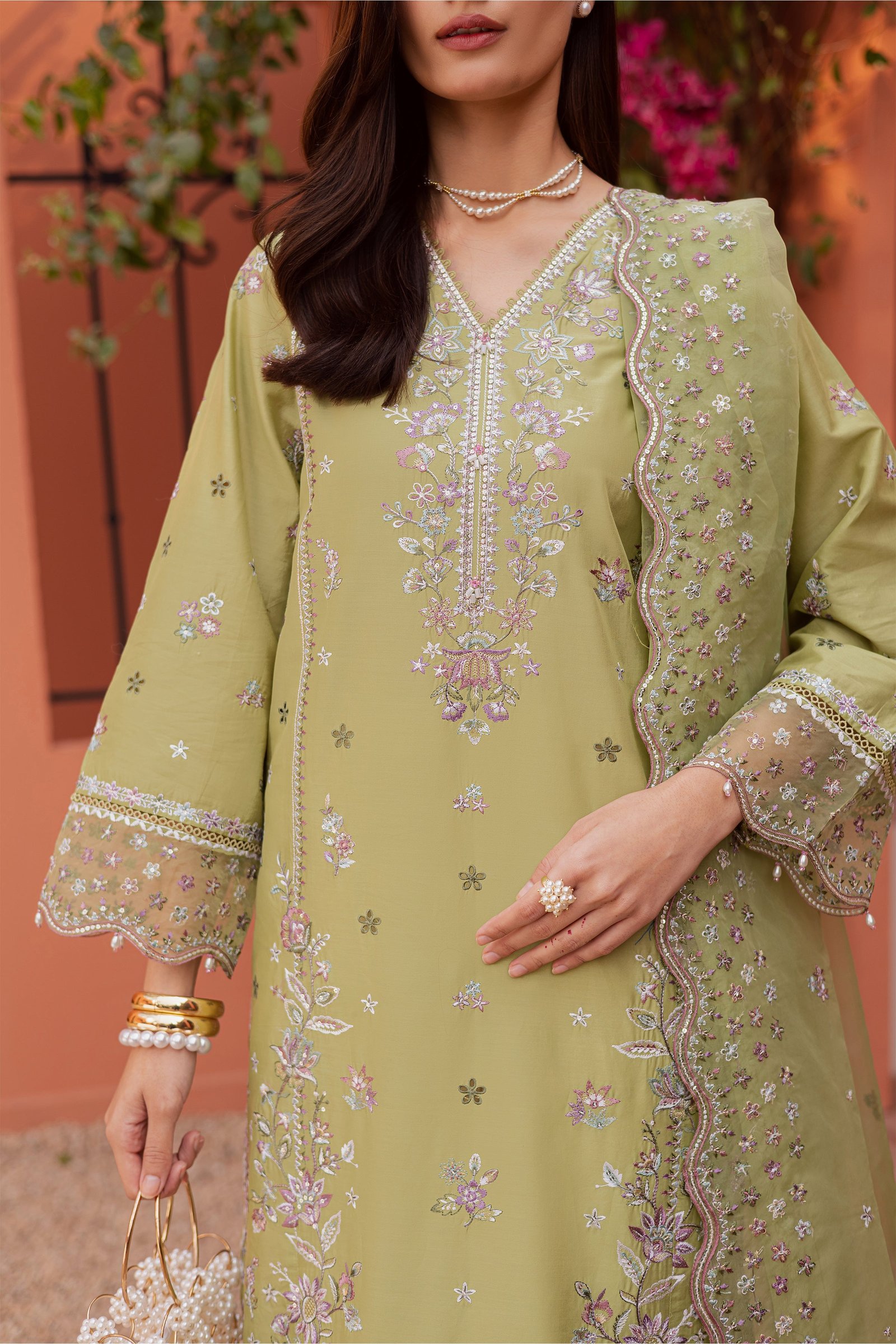 Mor Bagh 3Pc - Festive Embroidered Lawn BATIKEID2026 BATIK XS / Green / Pima Lawn-S / Green / Pima Lawn-M / Green / Pima Lawn-L / Green / Pima Lawn-XL / Green / Pima Lawn