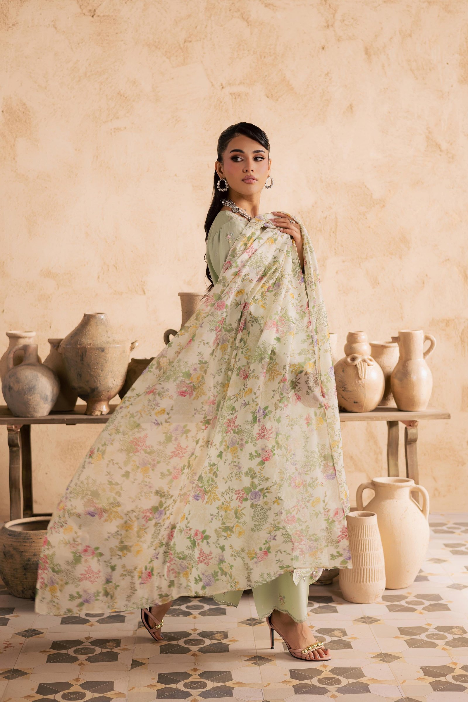 Morika 3Pc - Embroidered Festive Pret BATIKSS26 BATIK XS / Bokchoy / Pima Lawn-S / Bokchoy / Pima Lawn-M / Bokchoy / Pima Lawn-L / Bokchoy / Pima Lawn-XL / Bokchoy / Pima Lawn
