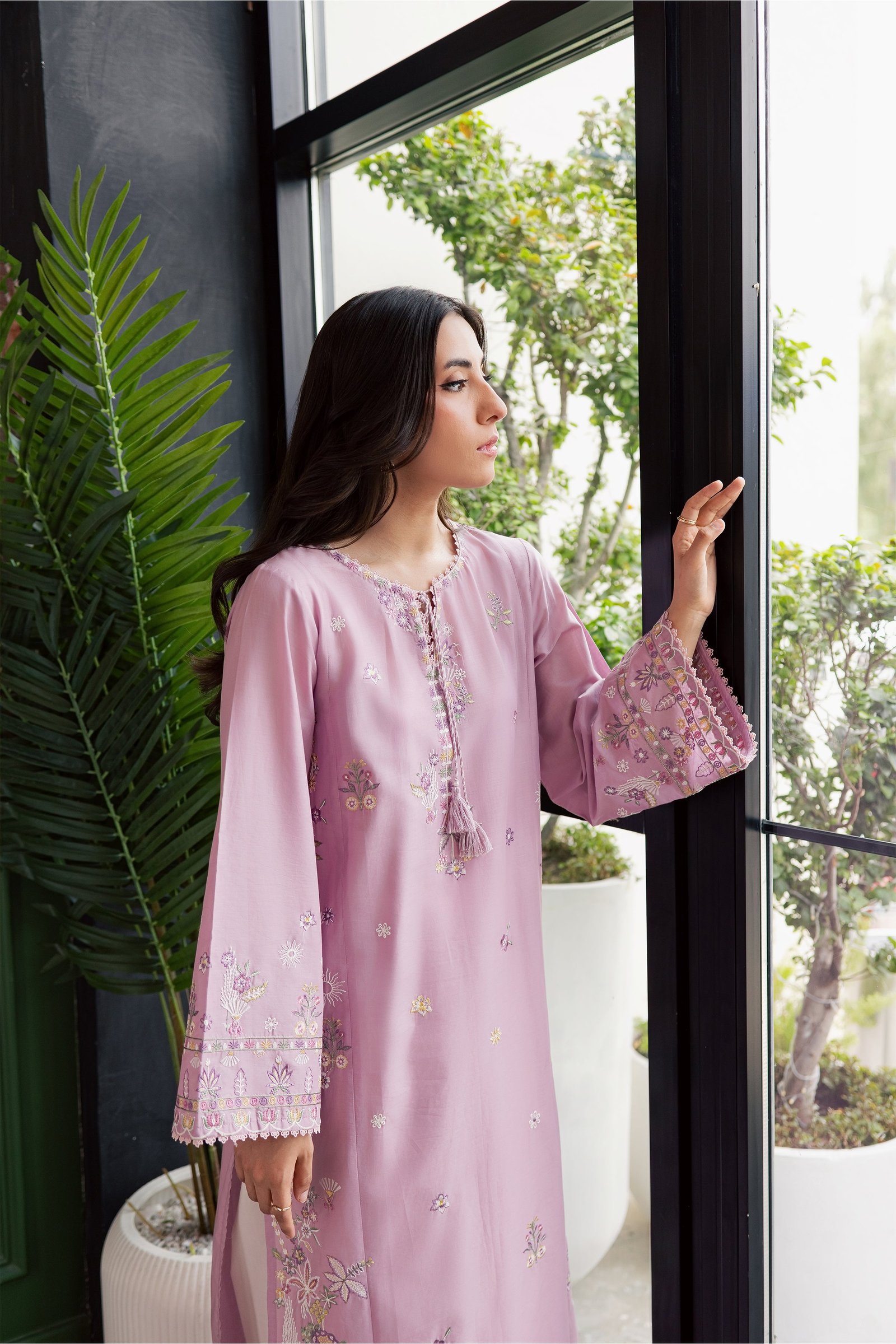 Muted Magic 2Pc - Embroidered Lawn Dress EverydayEdit26 BATIK XS / Valerian / Pima Lawn