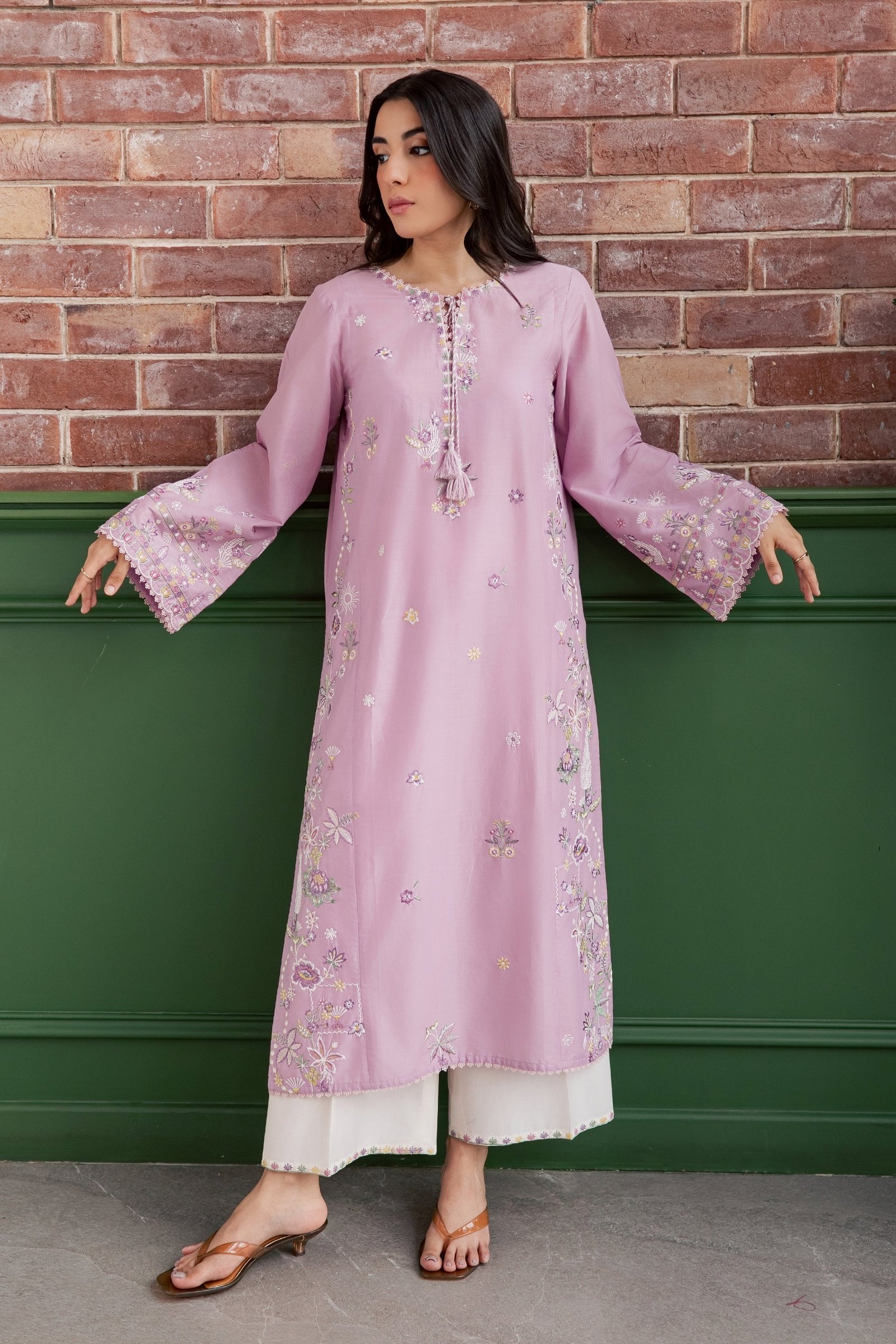 Muted Magic 2Pc - Embroidered Lawn Dress EverydayEdit26 BATIK XS / Valerian / Pima Lawn