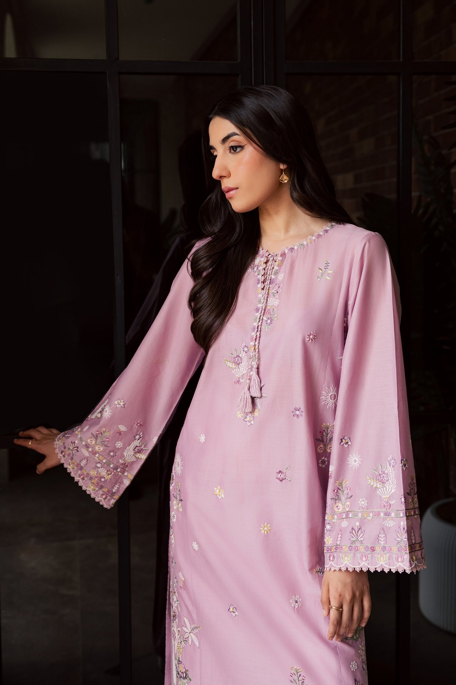 Muted Magic 2Pc - Embroidered Lawn Dress EverydayEdit26 BATIK XS / Valerian / Pima Lawn