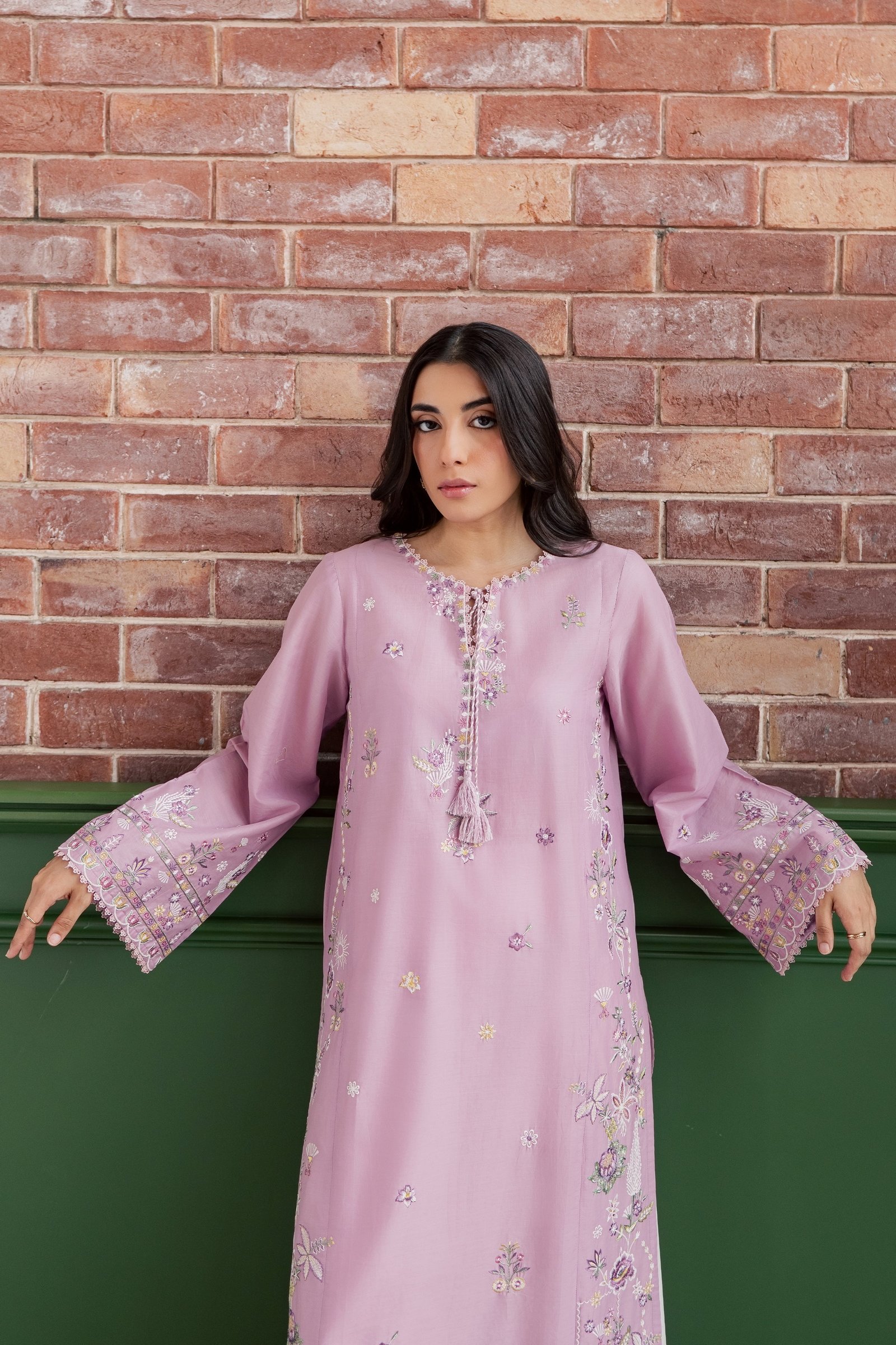 Muted Magic 2Pc - Embroidered Lawn Dress EverydayEdit26 BATIK XS / Valerian / Pima Lawn