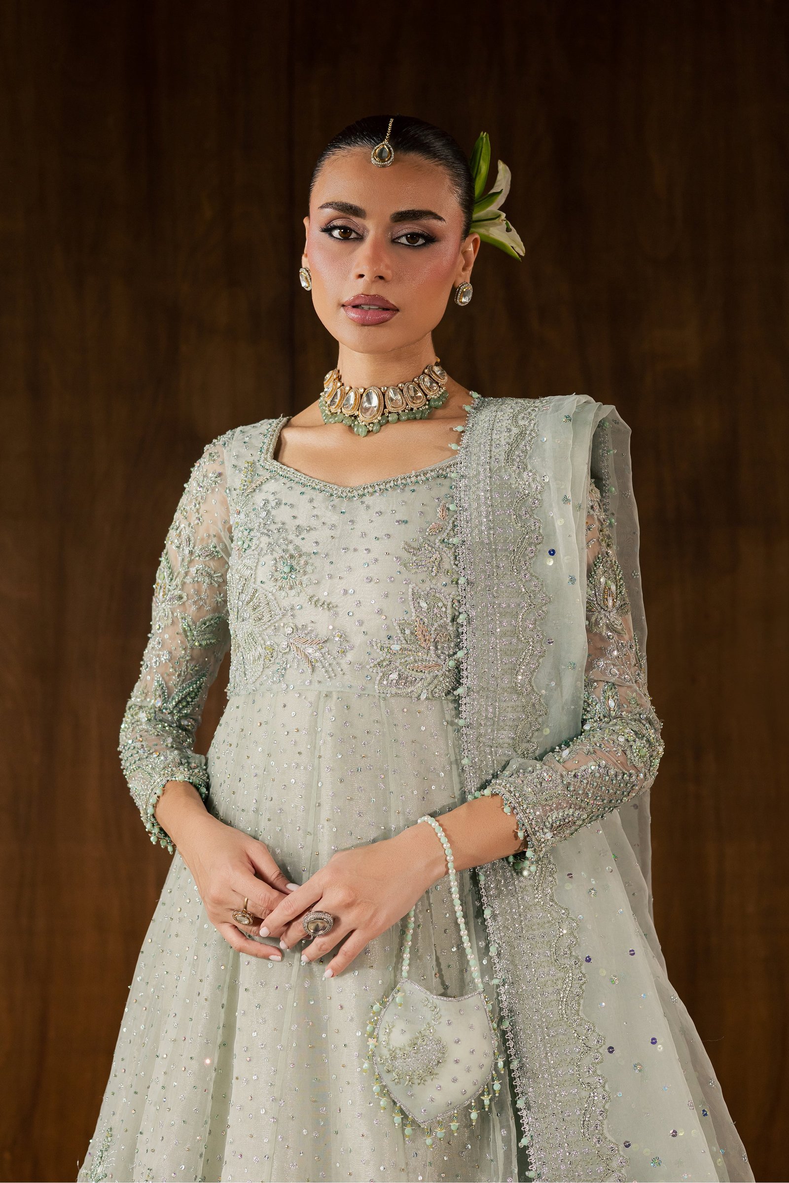Naubahar 4Pc - Bridal Dress BATIKBRIDALS2026 BATIK S / Sage / Organza