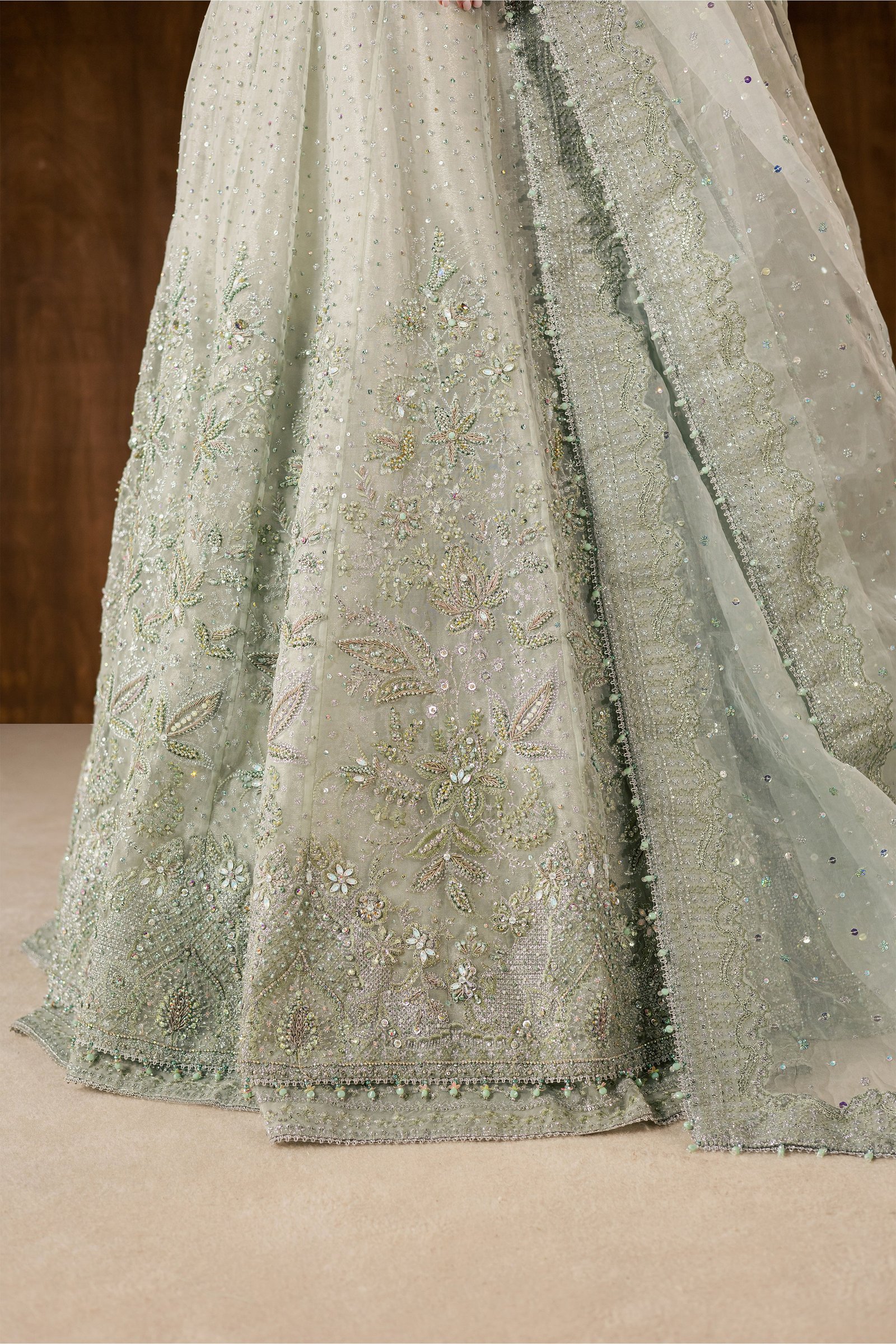 Naubahar 4Pc - Bridal Dress BATIKBRIDALS2026 BATIK S / Sage / Organza