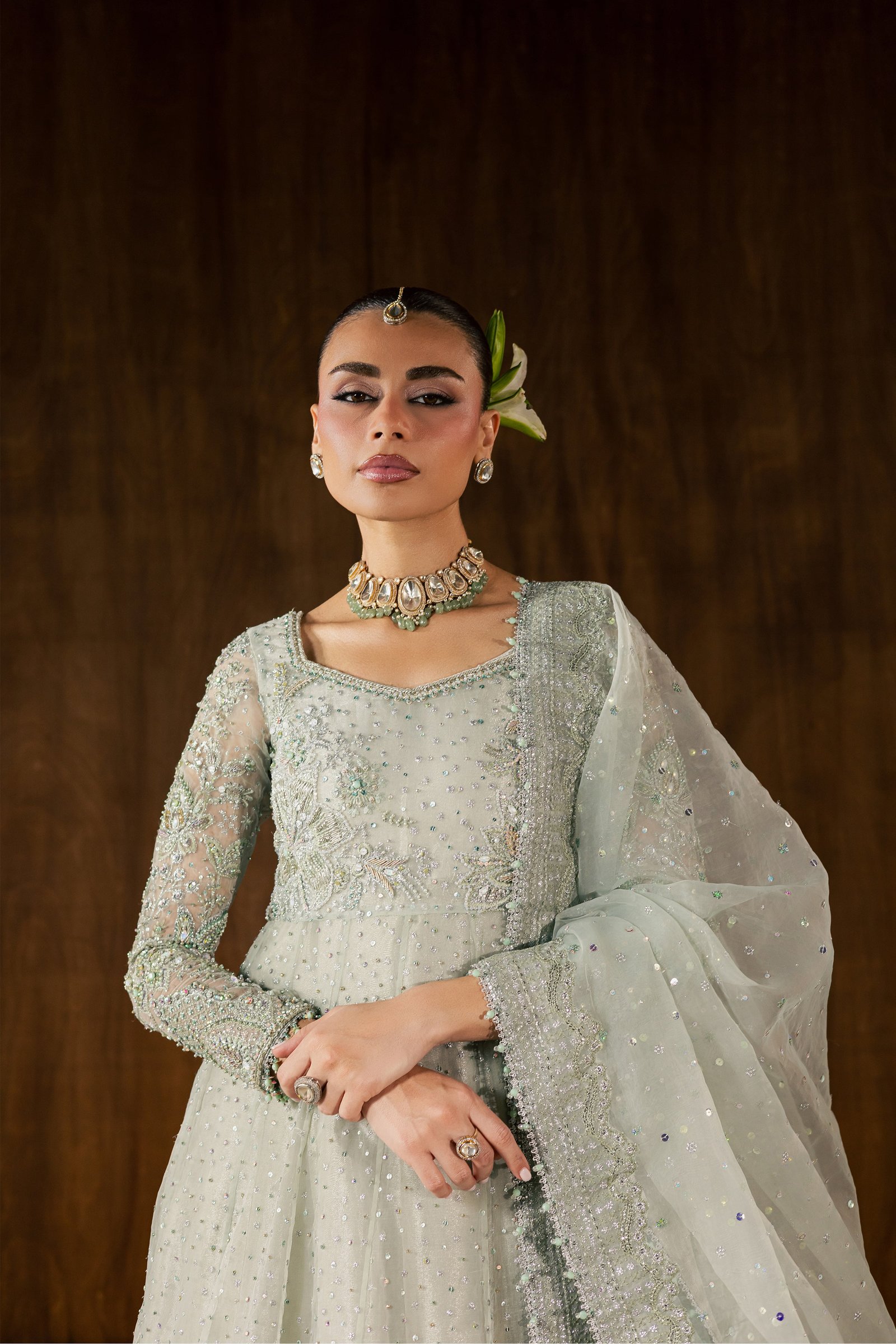 Naubahar 4Pc - Bridal Dress BATIKBRIDALS2026 BATIK S / Sage / Organza
