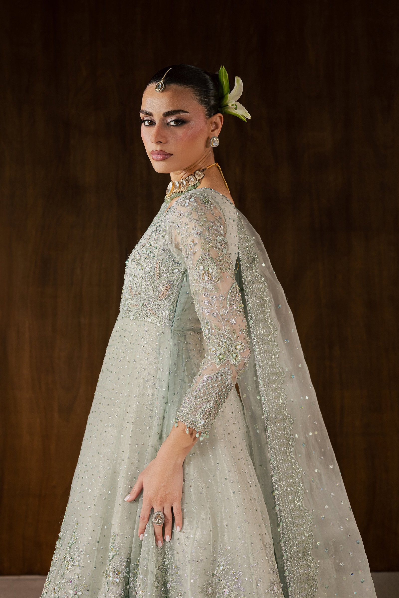 Naubahar 4Pc - Bridal Dress BATIKBRIDALS2026 BATIK S / Sage / Organza