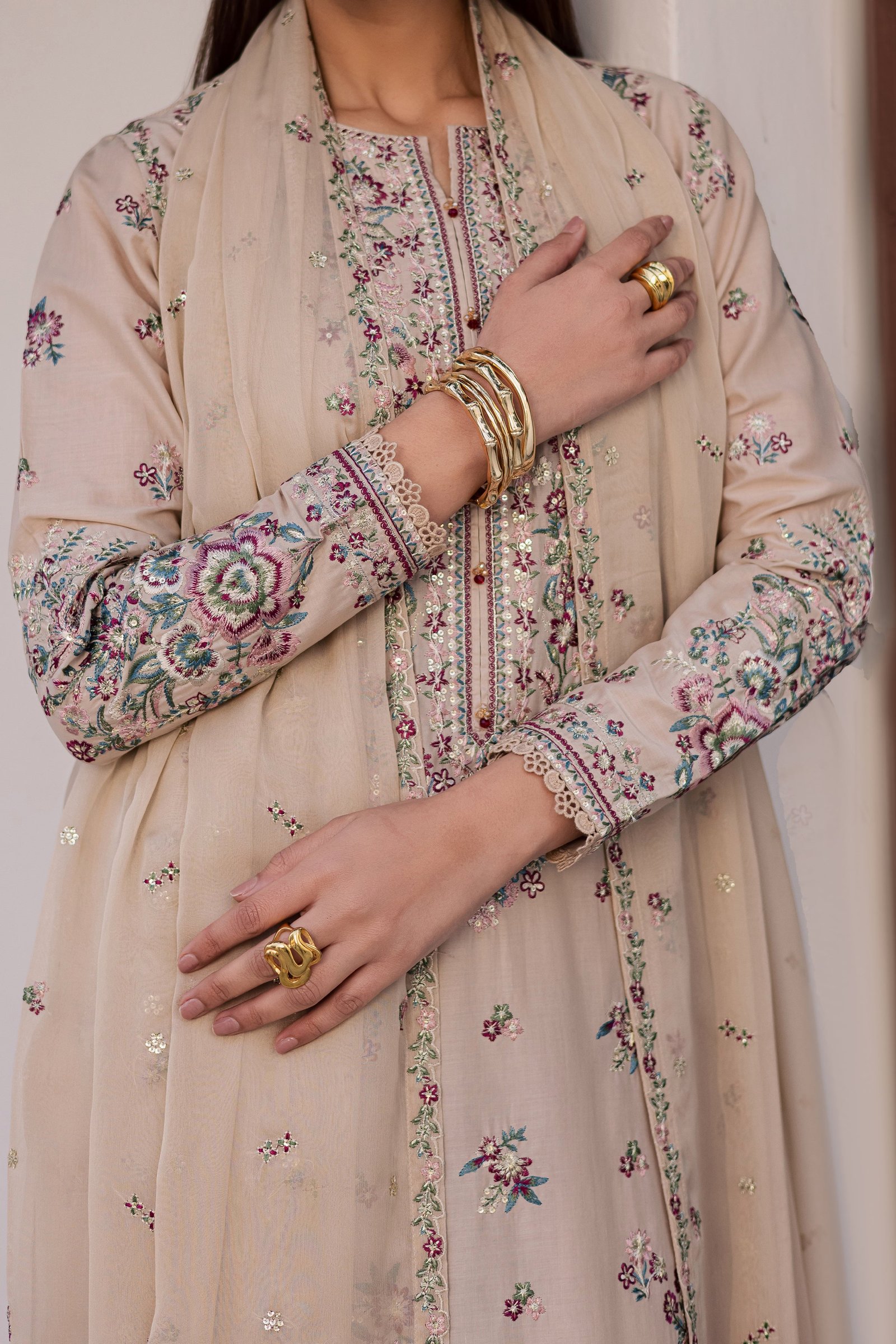 Nehar 3Pc - Festive Embroidered Lawn BATIKEID2026 BATIK XS / Skin / Pima Lawn-S / Skin / Pima Lawn-M / Skin / Pima Lawn-L / Skin / Pima Lawn-XL / Skin / Pima Lawn