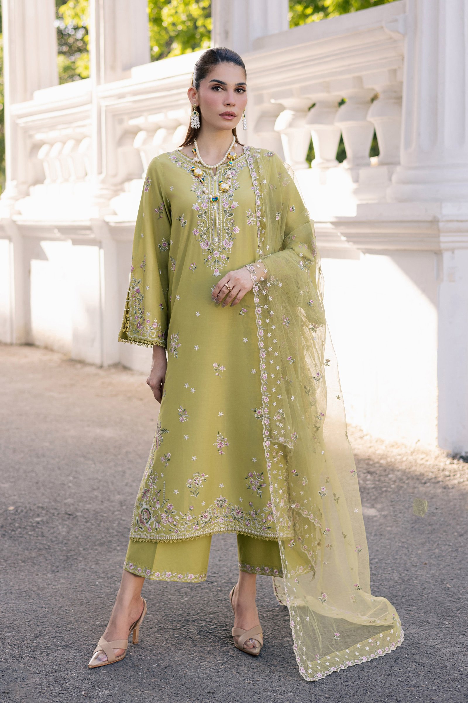 Nirvanah 3Pc - Festive Embroidered Lawn BATIKSS26 BATIK XS / Apple Green / Pima Lawn-S / Apple Green / Pima Lawn-M / Apple Green / Pima Lawn-L / Apple Green / Pima Lawn-XL / Apple Green / Pima Lawn