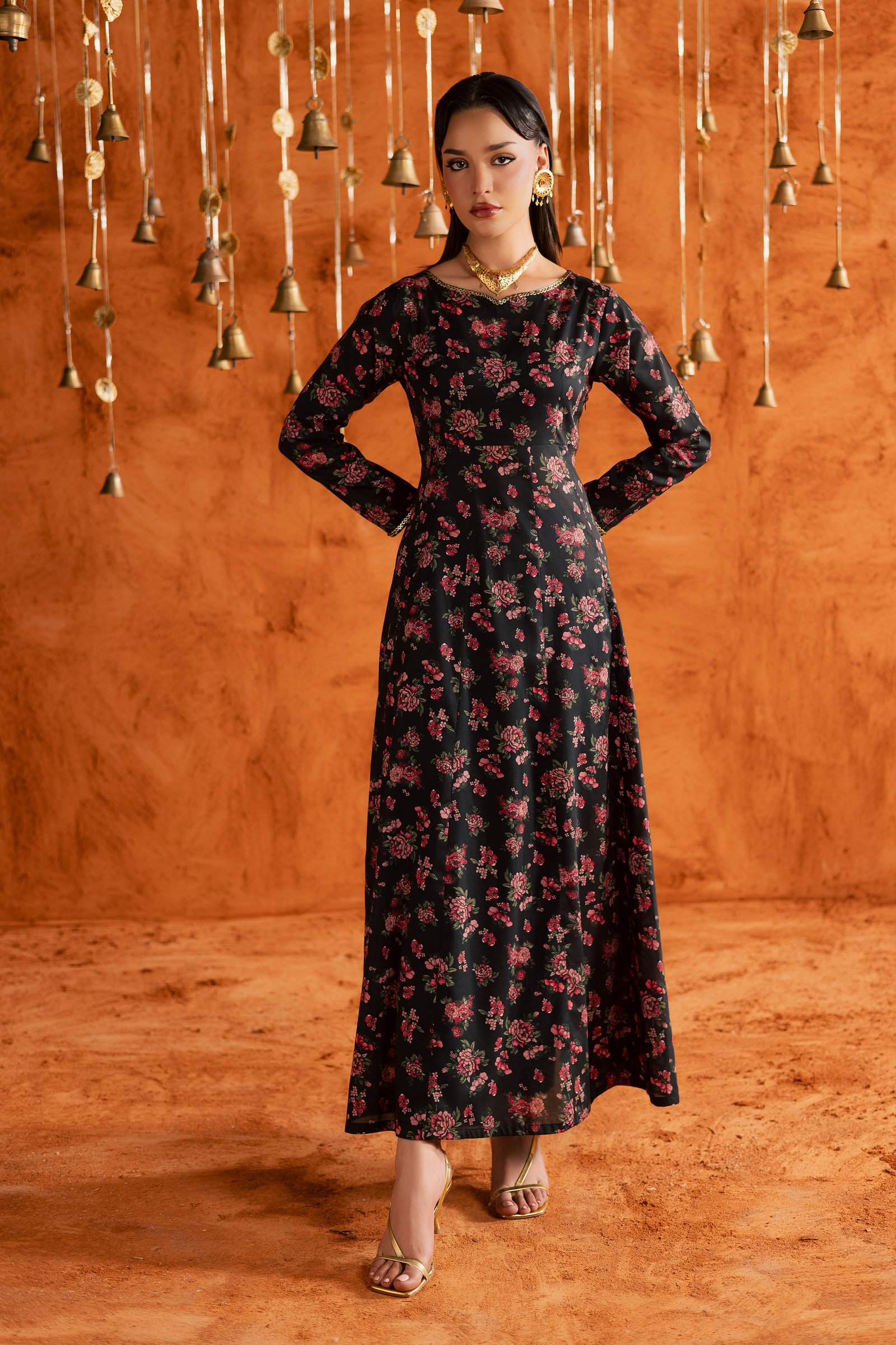 Niva 2Pc - Printed Lawn Dress BATIKEID2026 BATIK XS / Black / Lawn-S / Black / Lawn-M / Black / Lawn-L / Black / Lawn-XL / Black / Lawn