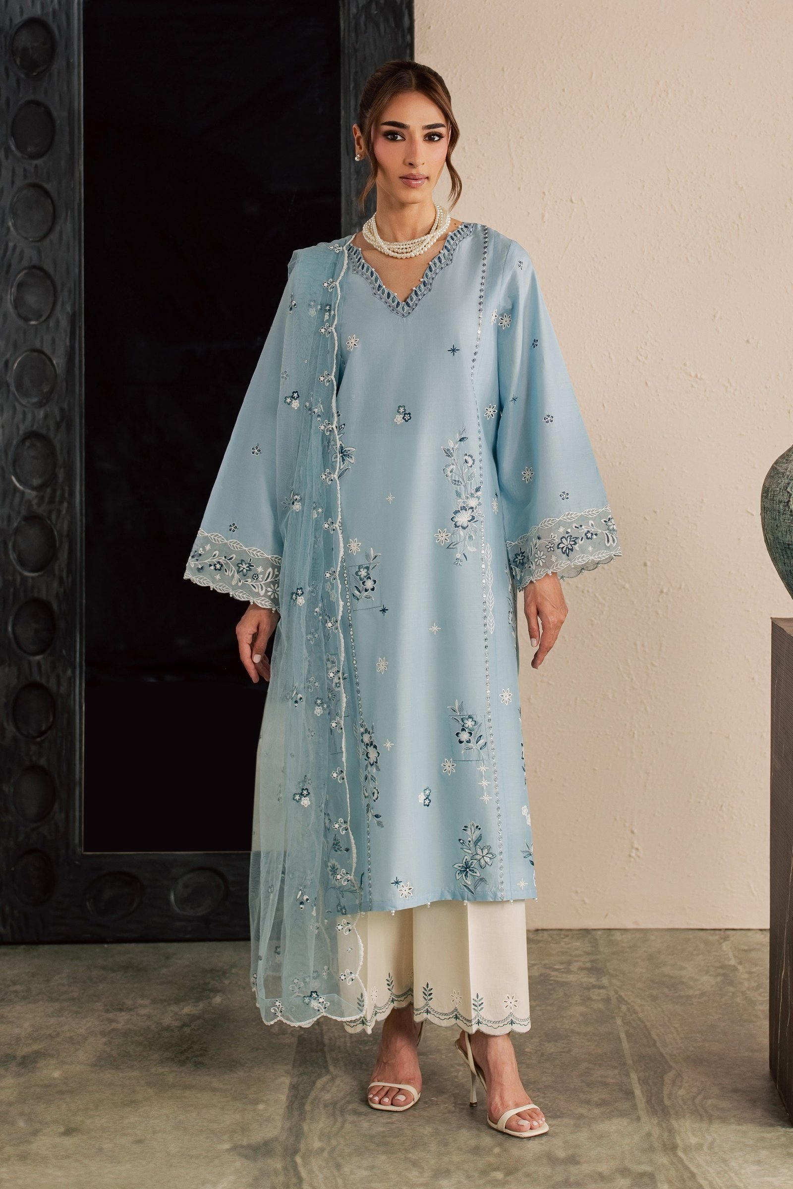 Nivea 3Pc - Embroidered Lawn Dress EverydayEdit26 BATIK XS / Ash Blue / Pima Lawn-S / Ash Blue / Pima Lawn-M / Ash Blue / Pima Lawn-L / Ash Blue / Pima Lawn-XL / Ash Blue / Pima Lawn