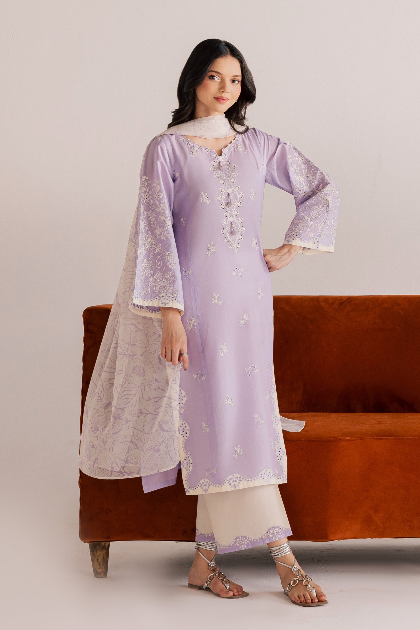 Norway 3Pc - Embroidered Lawn Dress EverydayEdit26 BATIK XS / Voila / Pima Lawn-S / Voila / Pima Lawn-M / Voila / Pima Lawn-L / Voila / Pima Lawn-XL / Voila / Pima Lawn