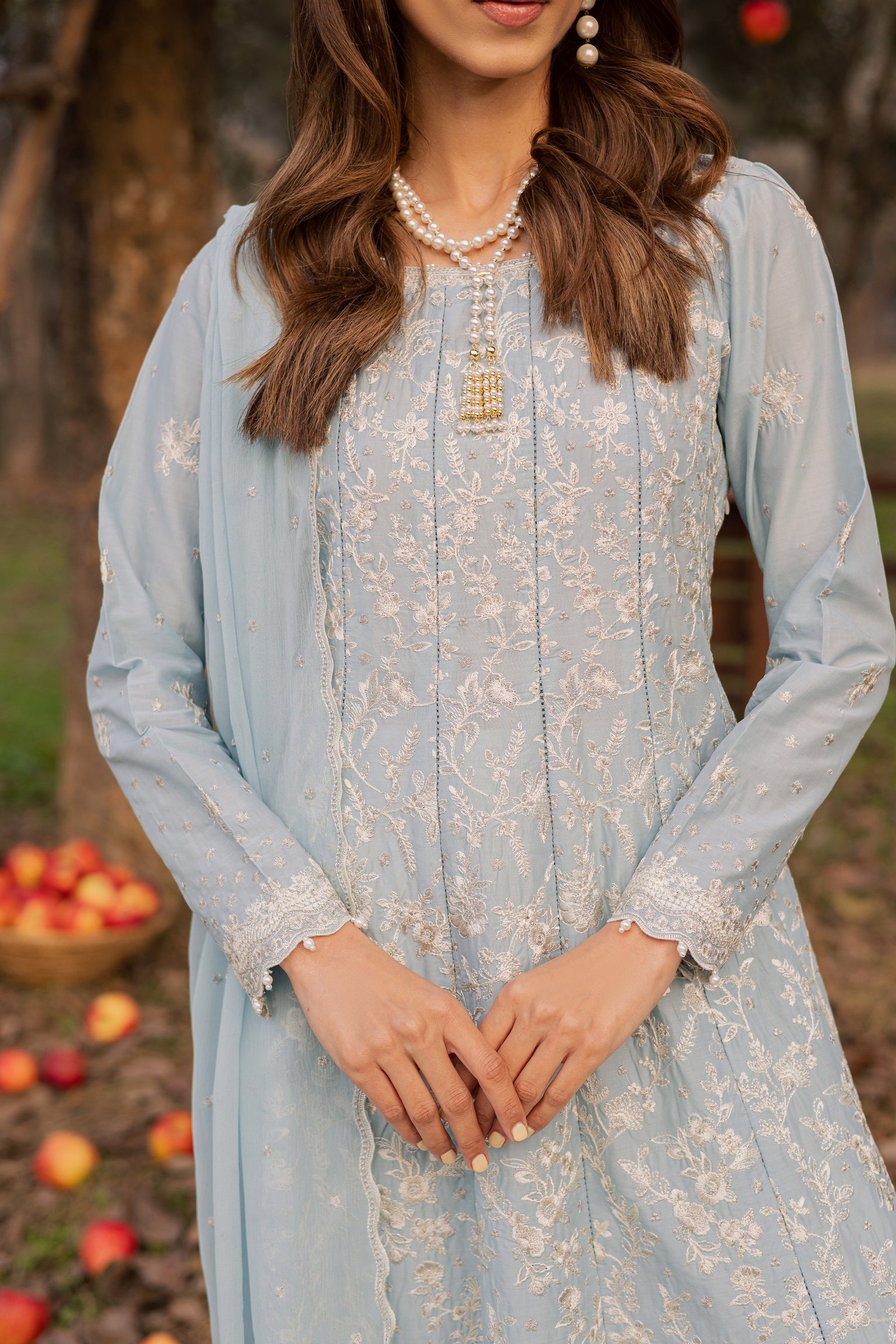  Nur Ray 3Pc - Festive Embroidered Lawn BATIKEID2026  BATIK   XS / Sky Blue / Pima Lawn-S / Sky Blue / Pima Lawn-M / Sky Blue / Pima Lawn-L / Sky Blue / Pima Lawn-XL / Sky Blue / Pima Lawn