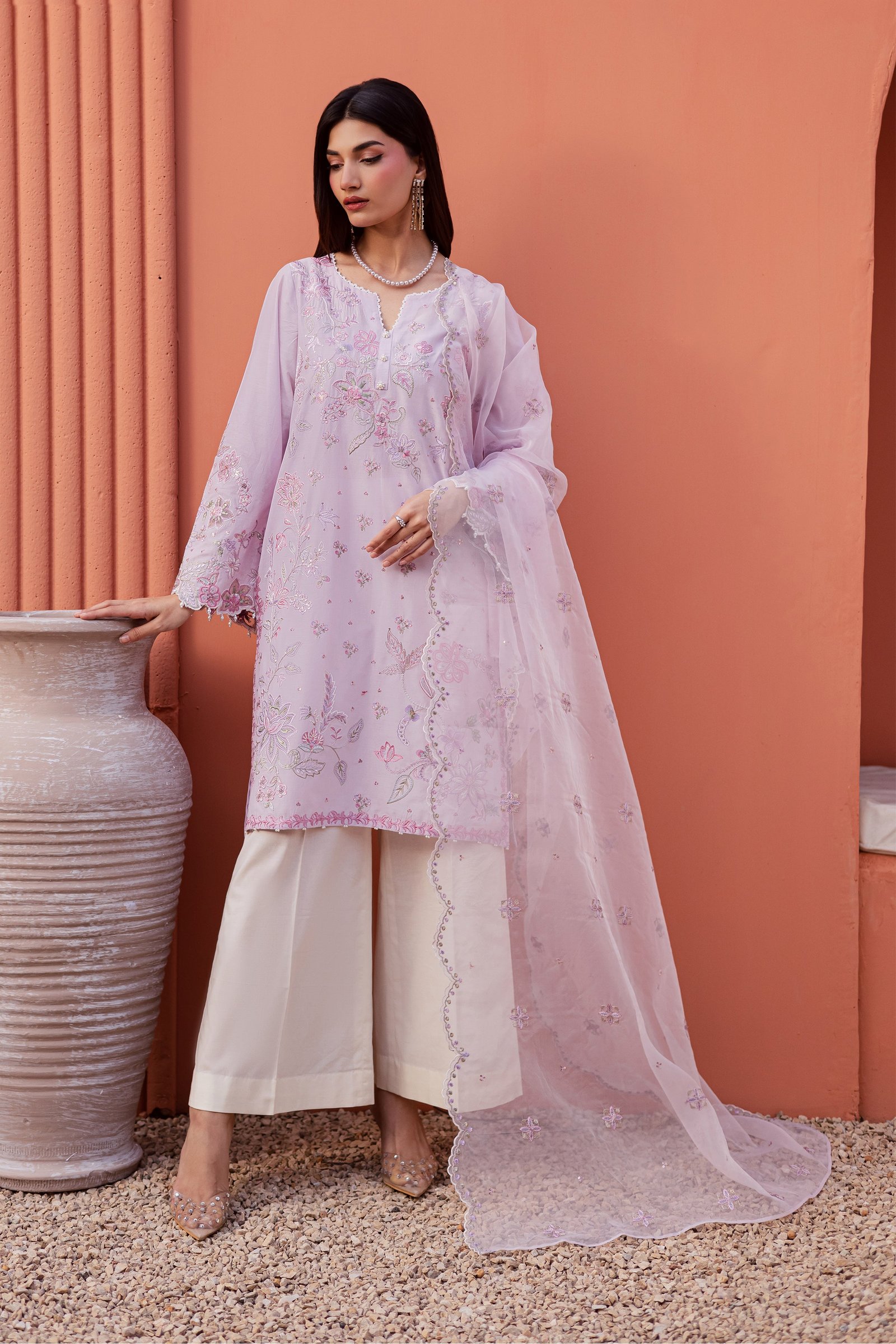 Nysa 3Pc - Festive Embroidered Lawn BATIKEID2026 BATIK XS / Lilac / Pima Lawn-S / Lilac / Pima Lawn-M / Lilac / Pima Lawn-L / Lilac / Pima Lawn-XL / Lilac / Pima Lawn