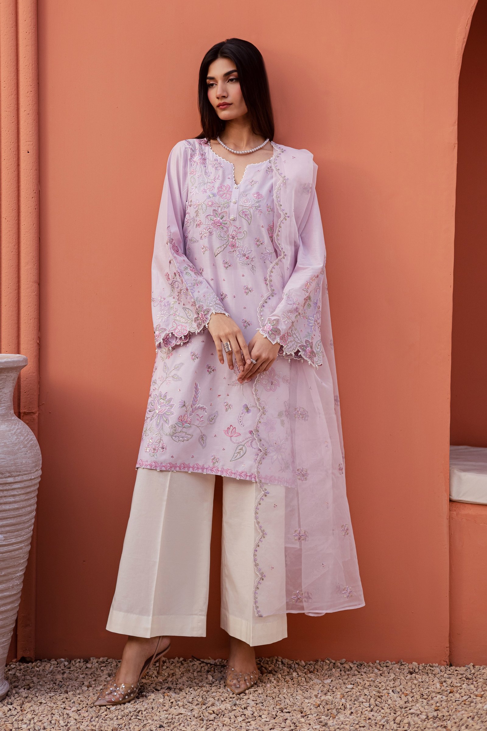 Nysa 3Pc - Festive Embroidered Lawn BATIKEID2026 BATIK XS / Lilac / Pima Lawn-S / Lilac / Pima Lawn-M / Lilac / Pima Lawn-L / Lilac / Pima Lawn-XL / Lilac / Pima Lawn