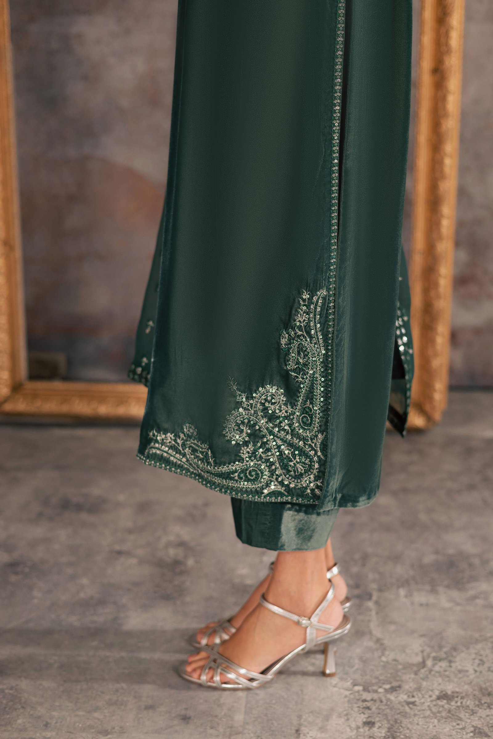 Opal 3Pc - Velvet Formal Dress BATIKstudio BATIK S / Steel Teal / Velvet-M / Steel Teal / Velvet-L / Steel Teal / Velvet