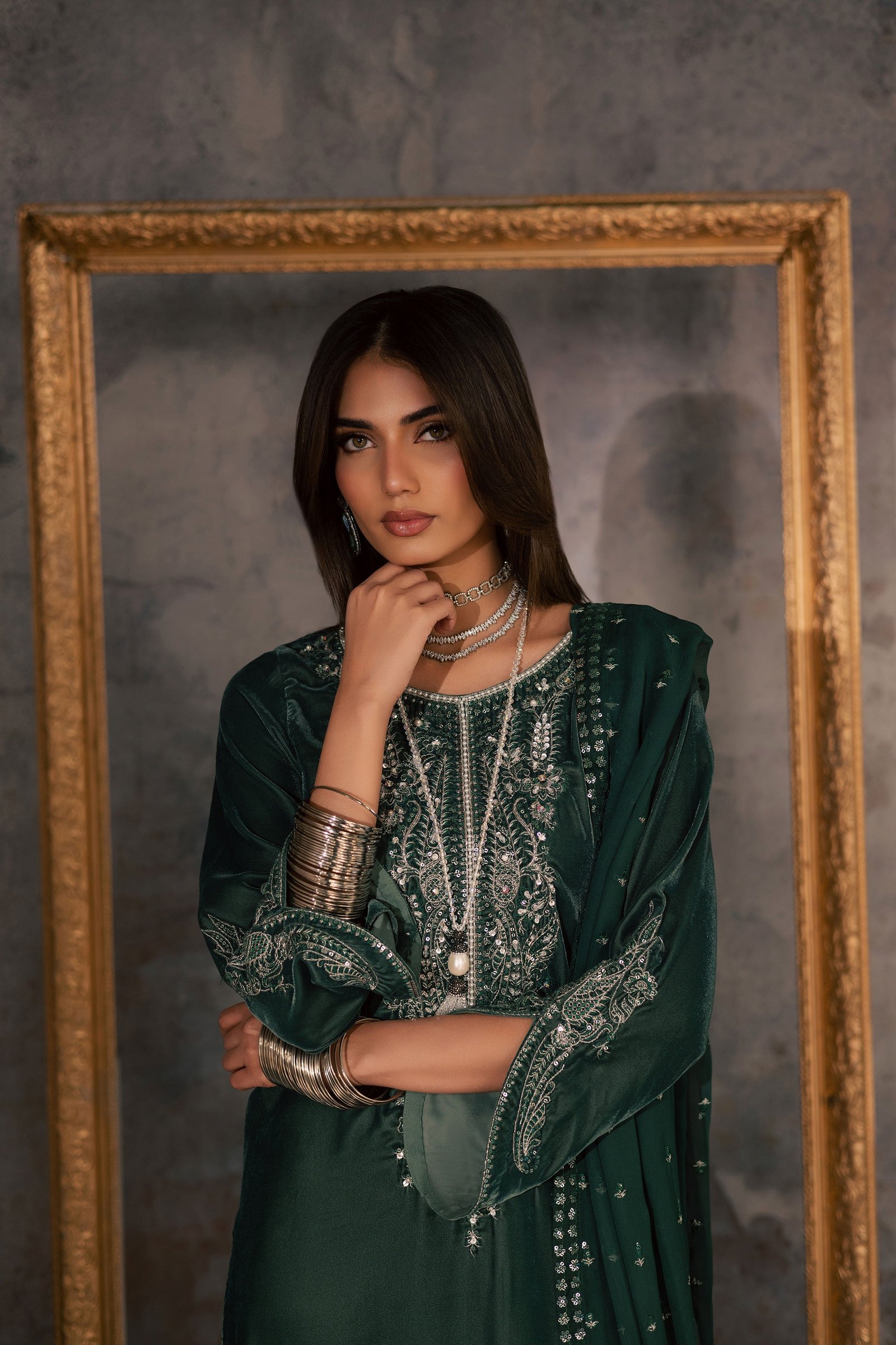 Opal 3Pc - Velvet Formal Dress BATIKstudio BATIK S / Steel Teal / Velvet-M / Steel Teal / Velvet-L / Steel Teal / Velvet