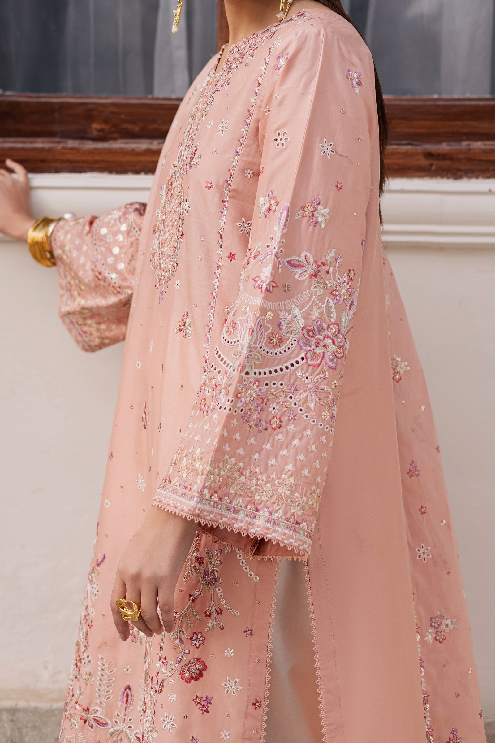  Peach Line 3Pc - Festive Embroidered Lawn BATIKEID2026  BATIK   XS / Peach / Pima Lawn-S / Peach / Pima Lawn-M / Peach / Pima Lawn-L / Peach / Pima Lawn-XL / Peach / Pima Lawn