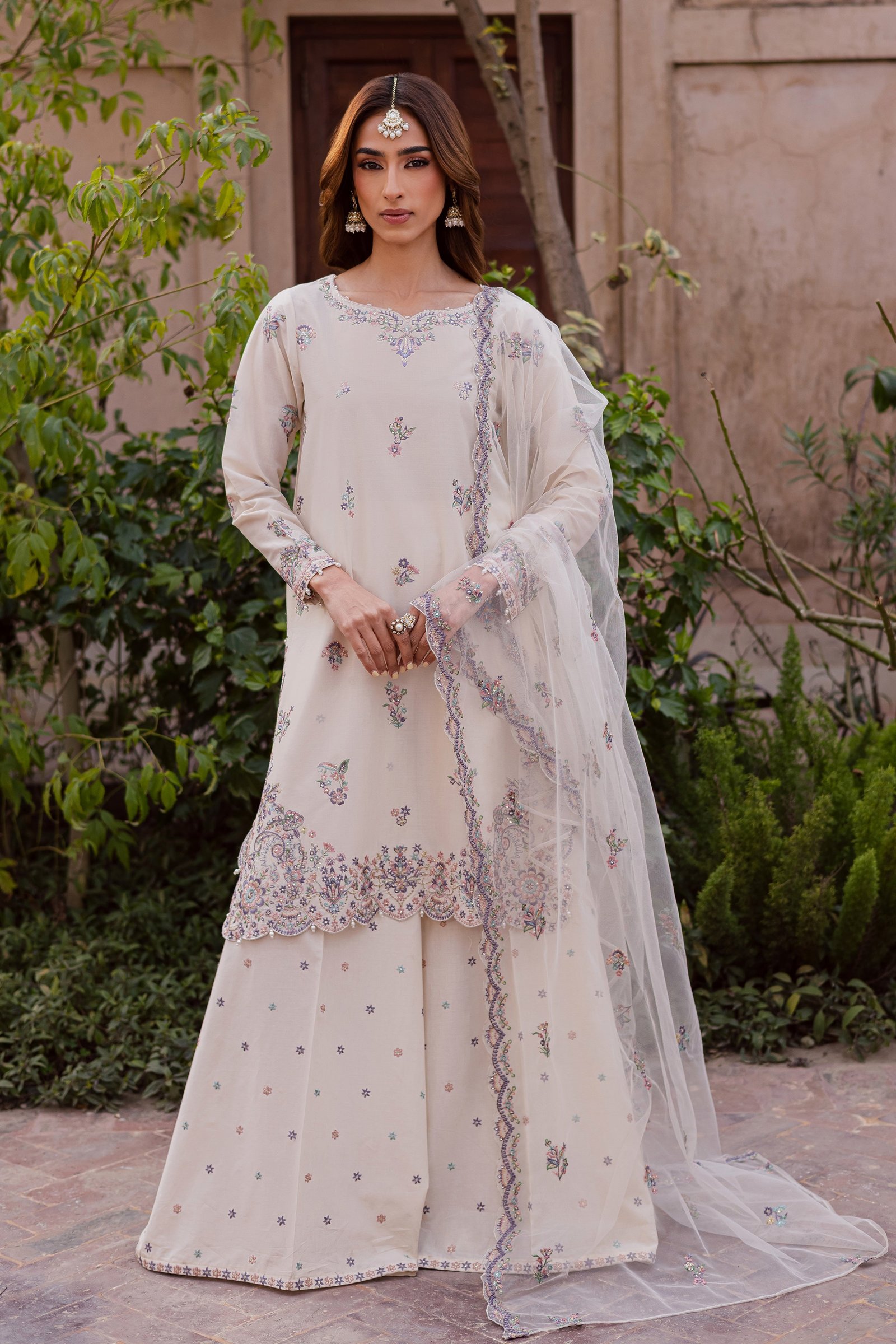 Pearl 3Pc - Festive Embroidered Lawn BATIKEID2026 BATIK XS / Off White / Pima Lawn-S / Off White / Pima Lawn-M / Off White / Pima Lawn-L / Off White / Pima Lawn-XL / Off White / Pima Lawn